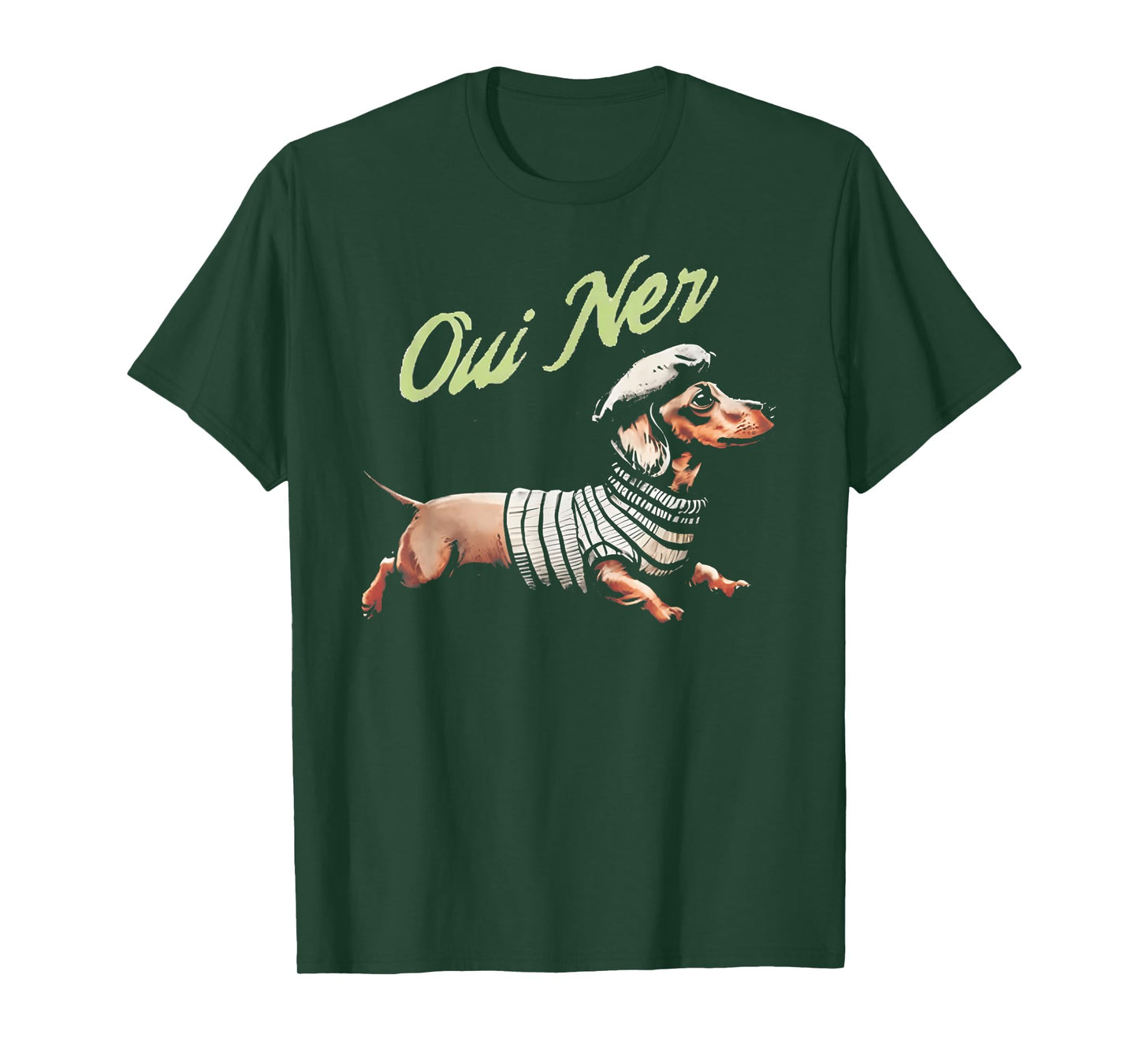 Oui Ner Funny Dachshund Wiener Dog French Humor T-Shirt
