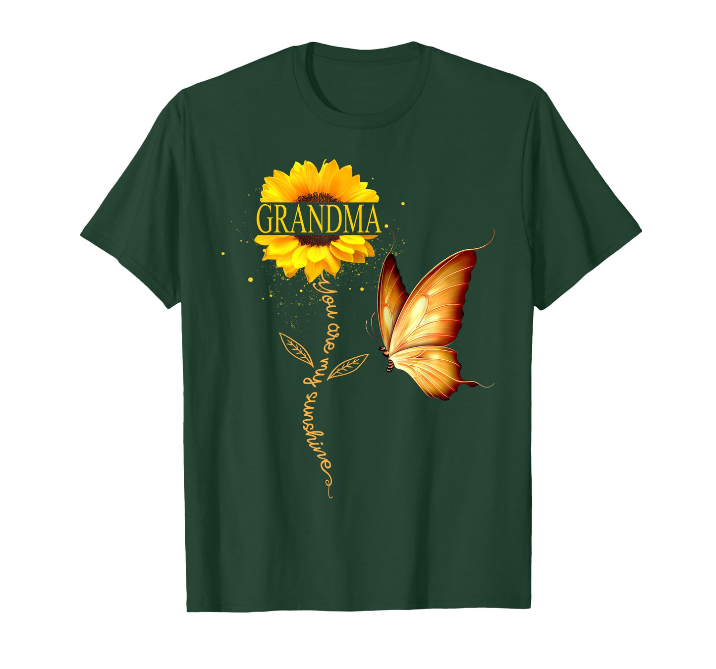 Grandma You Are My Sunshine Butterfly Sunflower Mother's Day Men Women T-Shirt