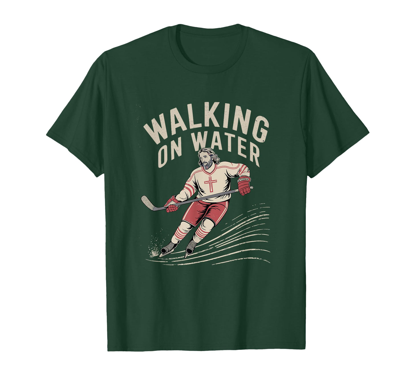 Walking on Water - Christian Religious Hockey Player T-Shirt