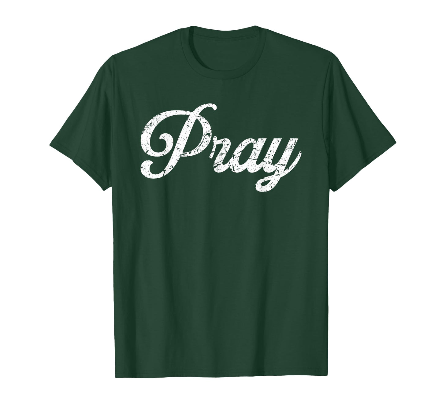 Pray Vintage Distressed Typography T-Shirt