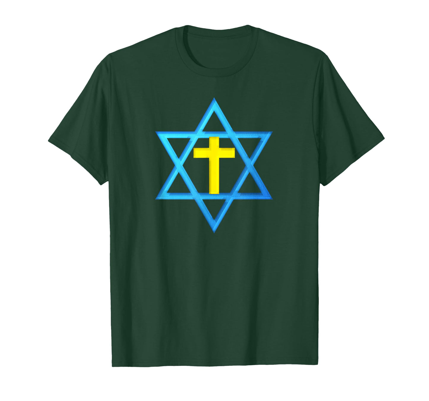 Messianic Star of David with Gold Cross T-Shirt T-Shirt