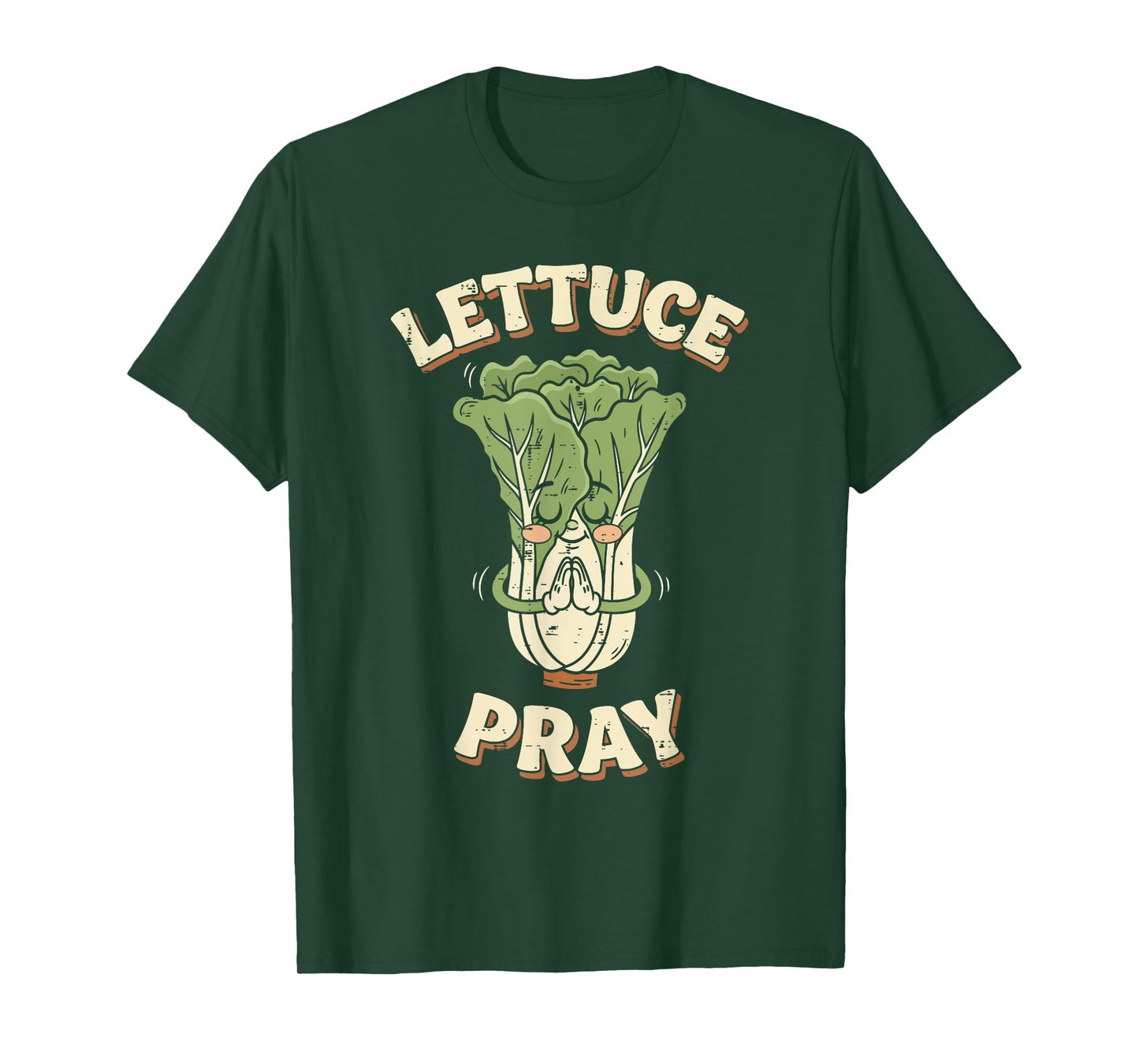 Lettuce Pray Vegetable Pun Cute Faith Humor Men Women Kids T-Shirt