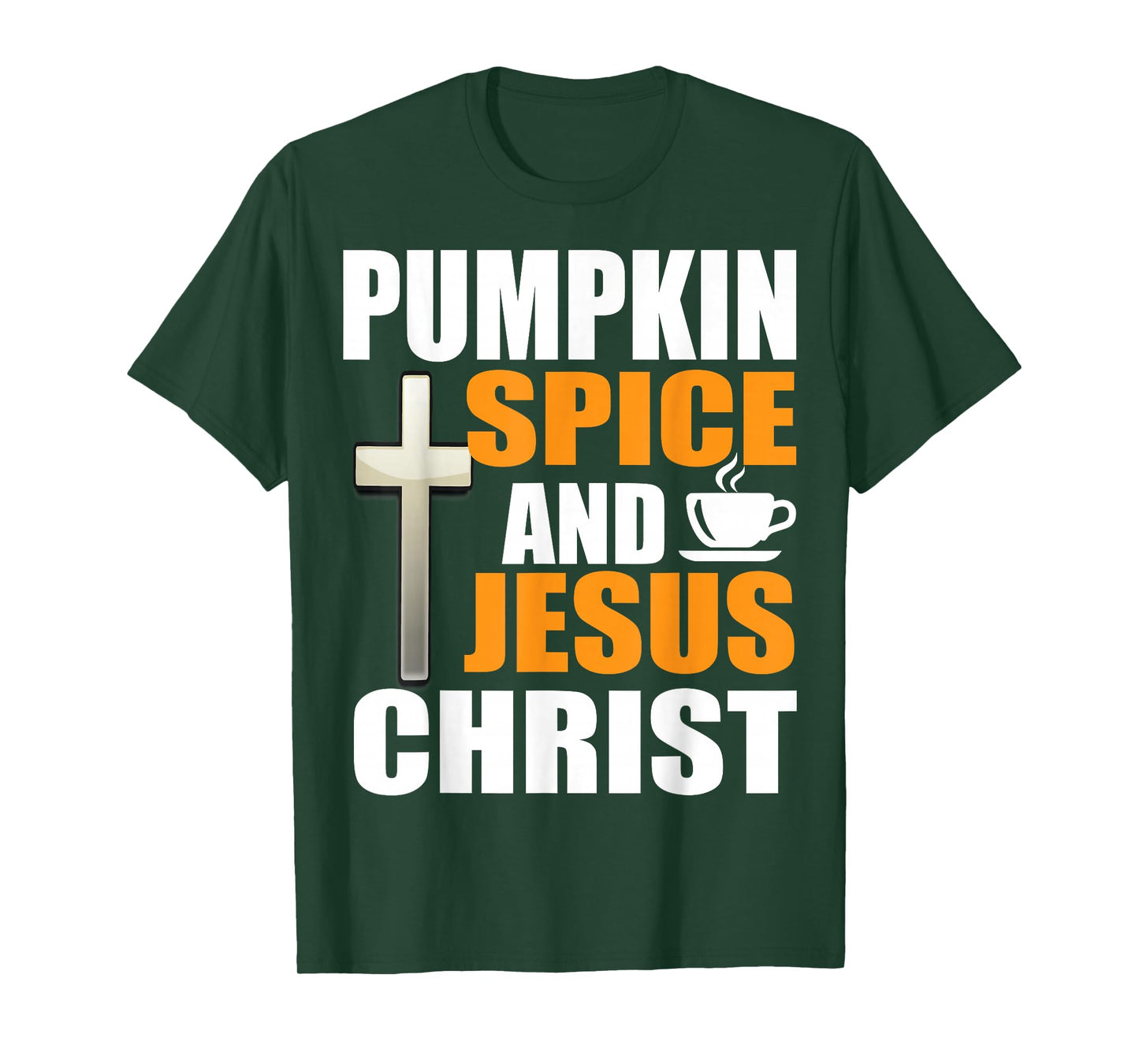 Pumpkin Spice and Jesus Christ Christian Faith Autumn Wear T-Shirt