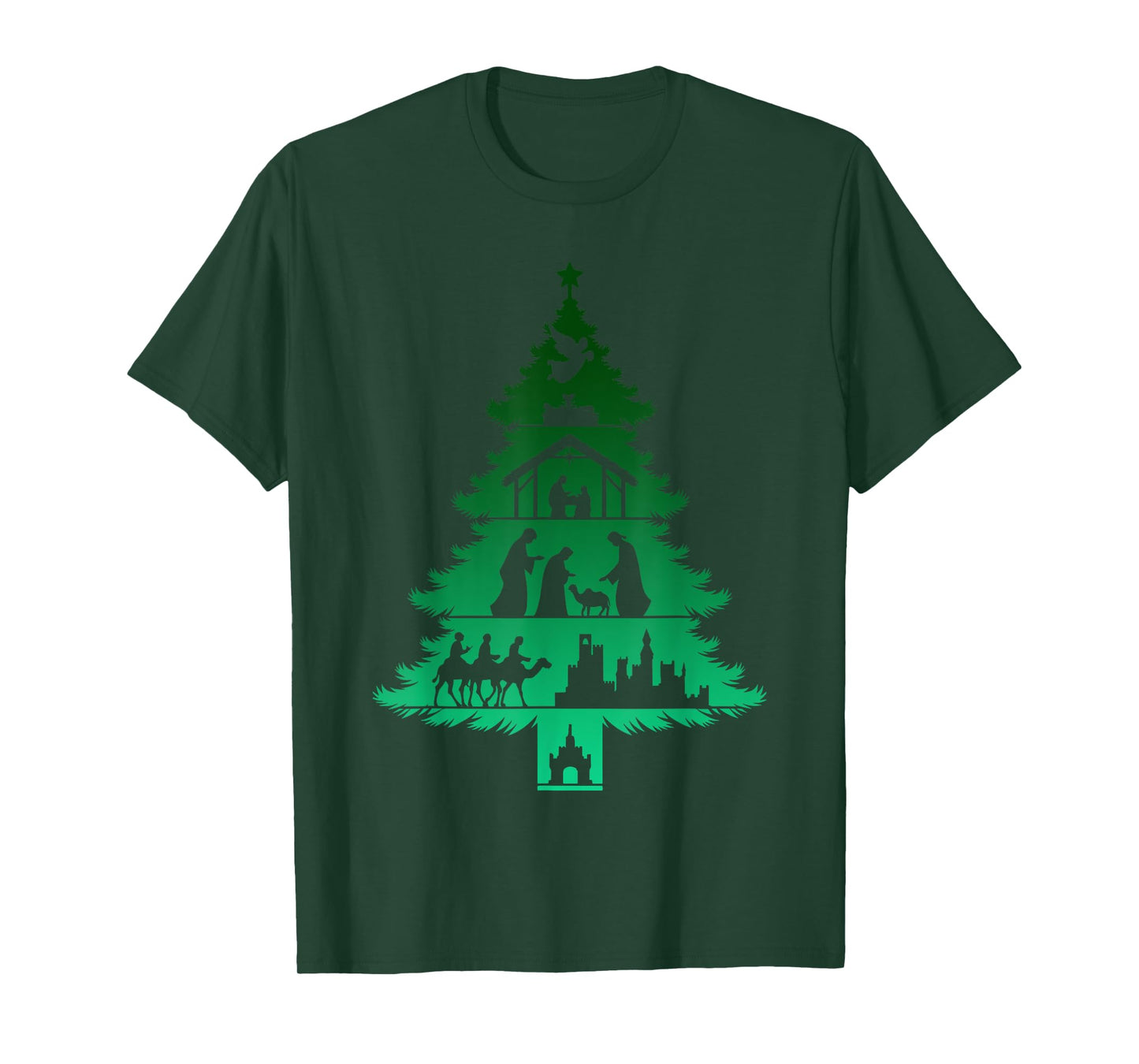 Nativity Christmas Tree Christmas Christian Xmas Holiday Pjs T-Shirt