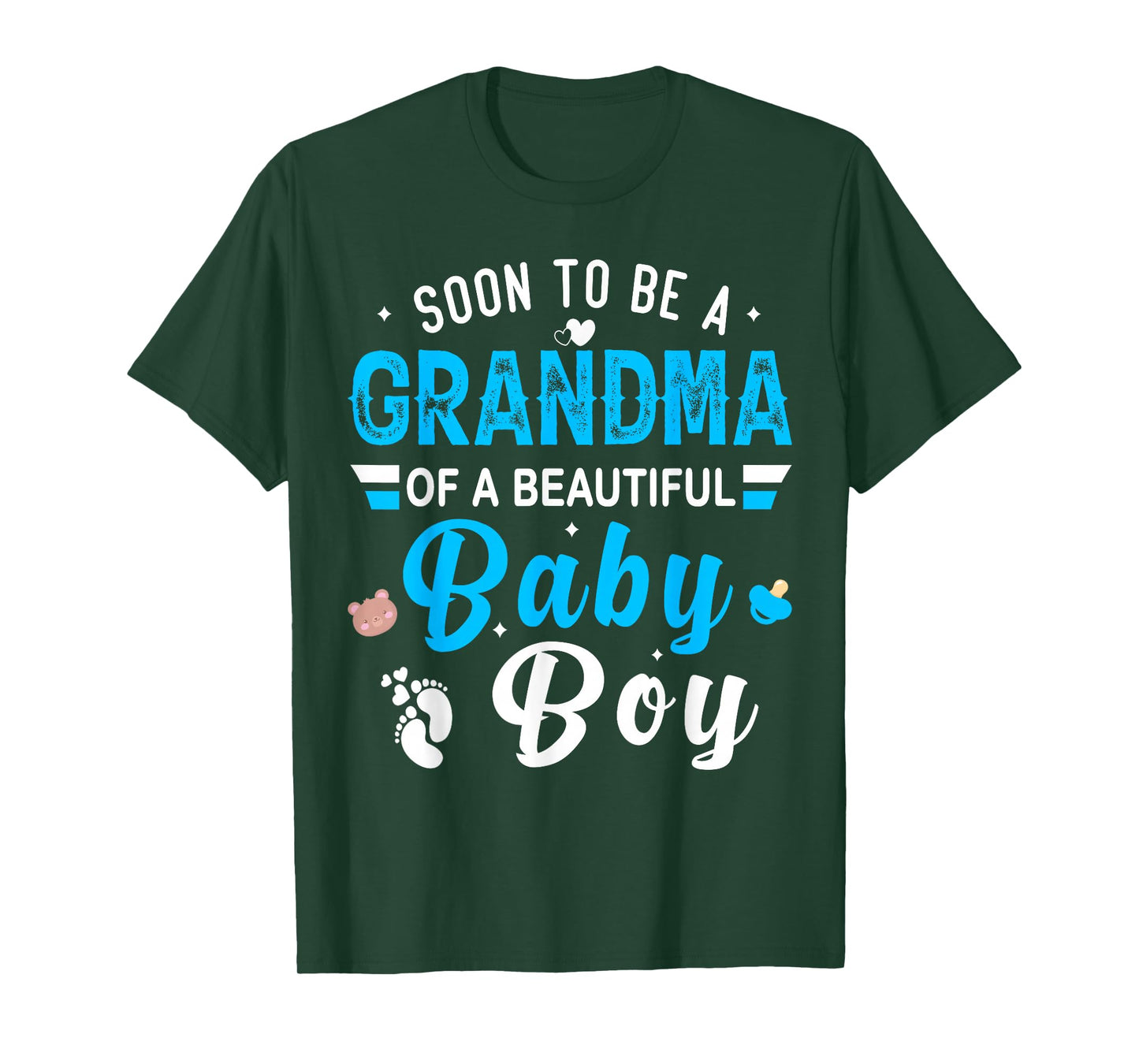 Soon to Be Grandma of a Beautiful Baby Boy gender reveal T-Shirt