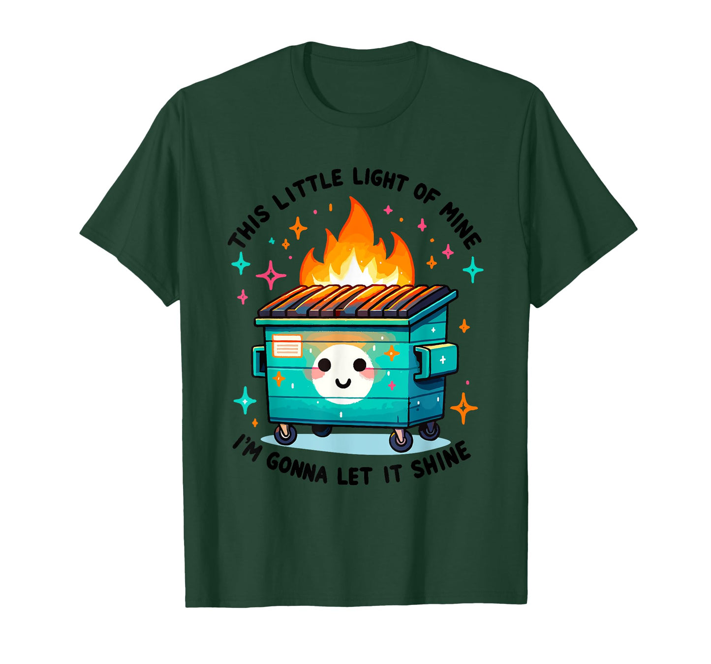 Dumpster Fire Light I'm Gonna Let It Shine Halloween Womens T-Shirt
