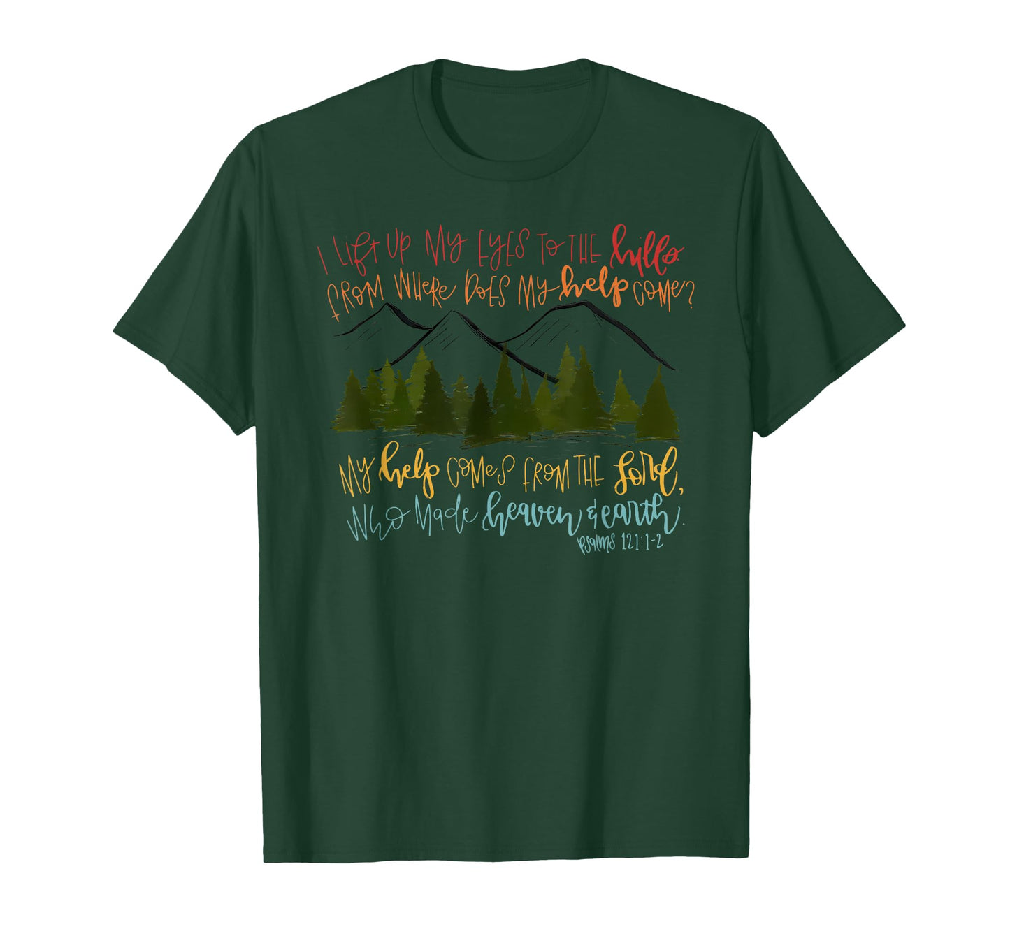 I Lift Up My Eyes to The Hills Christian Bible Verse Retro T-Shirt