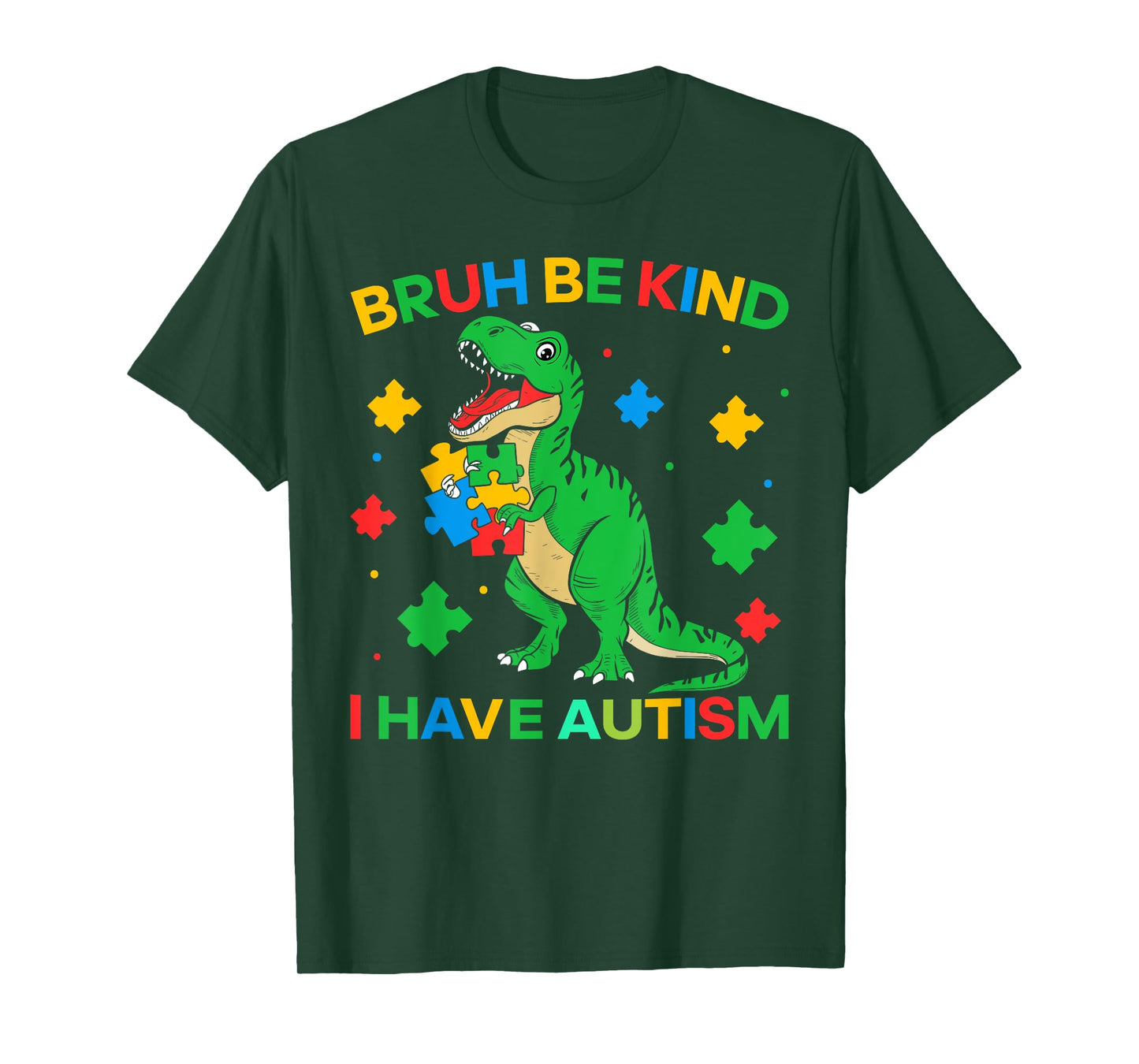 Autism Dinosaur Bruh Be Kind I Have Autism Awareness Boy kid T-Shirt