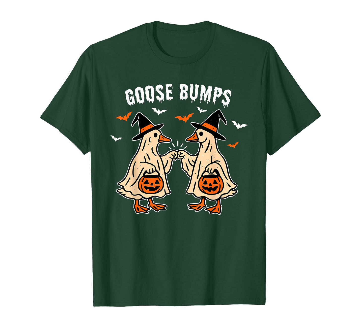 Goose Bumps Duck Pumking Halloween Funny Vintage T-Shirt