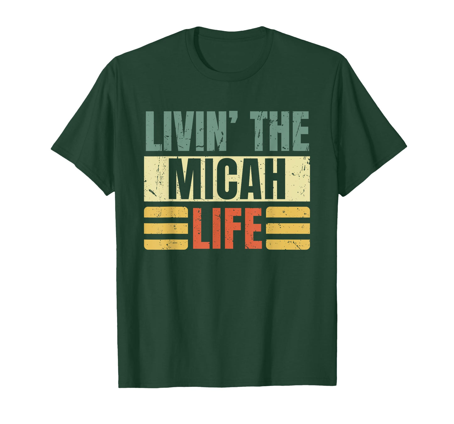First Name Micah Retro Legend Quote Livin' The Life T-Shirt