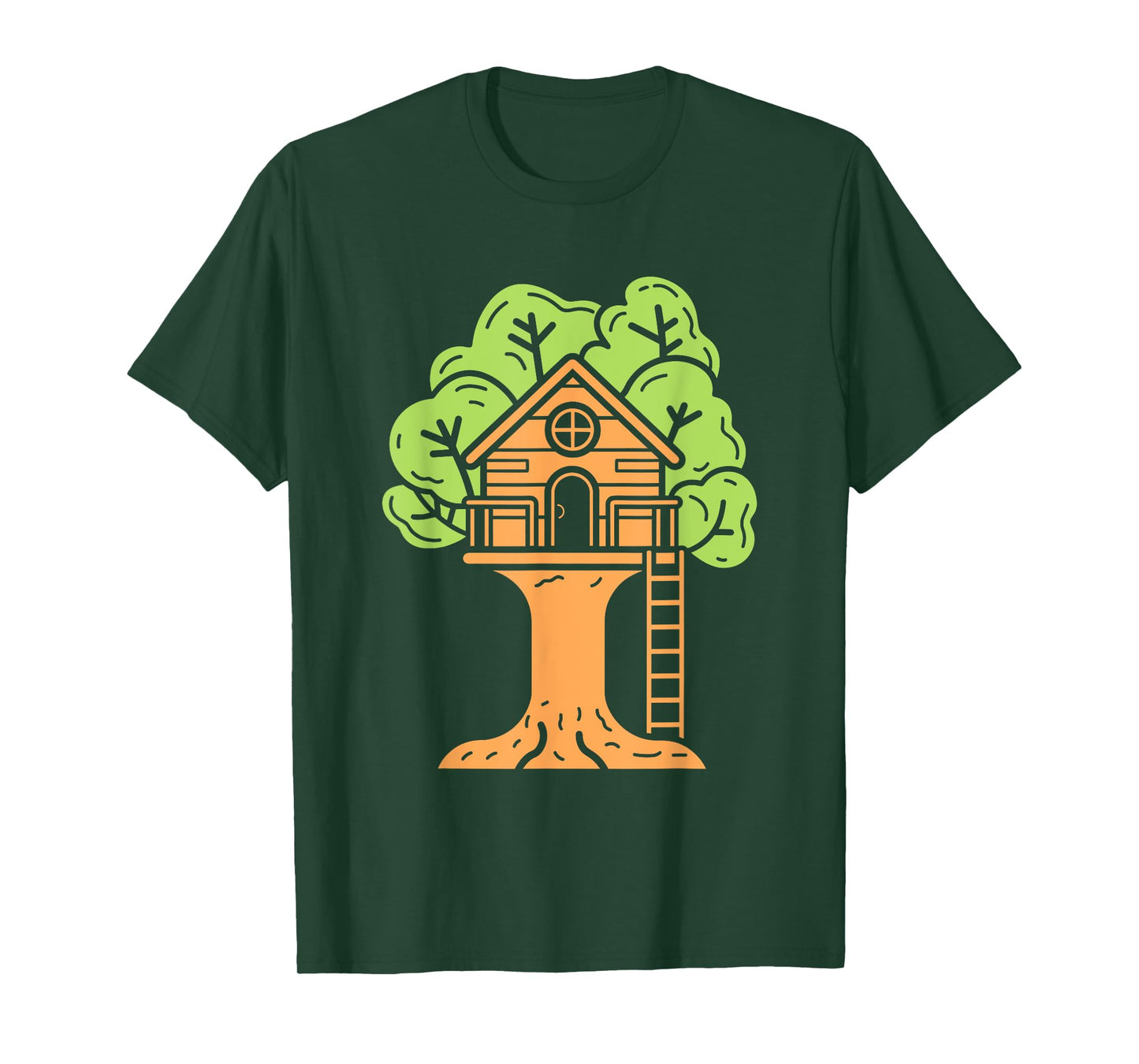 Nature tree house in minimalist trees simple tree house T-Shirt