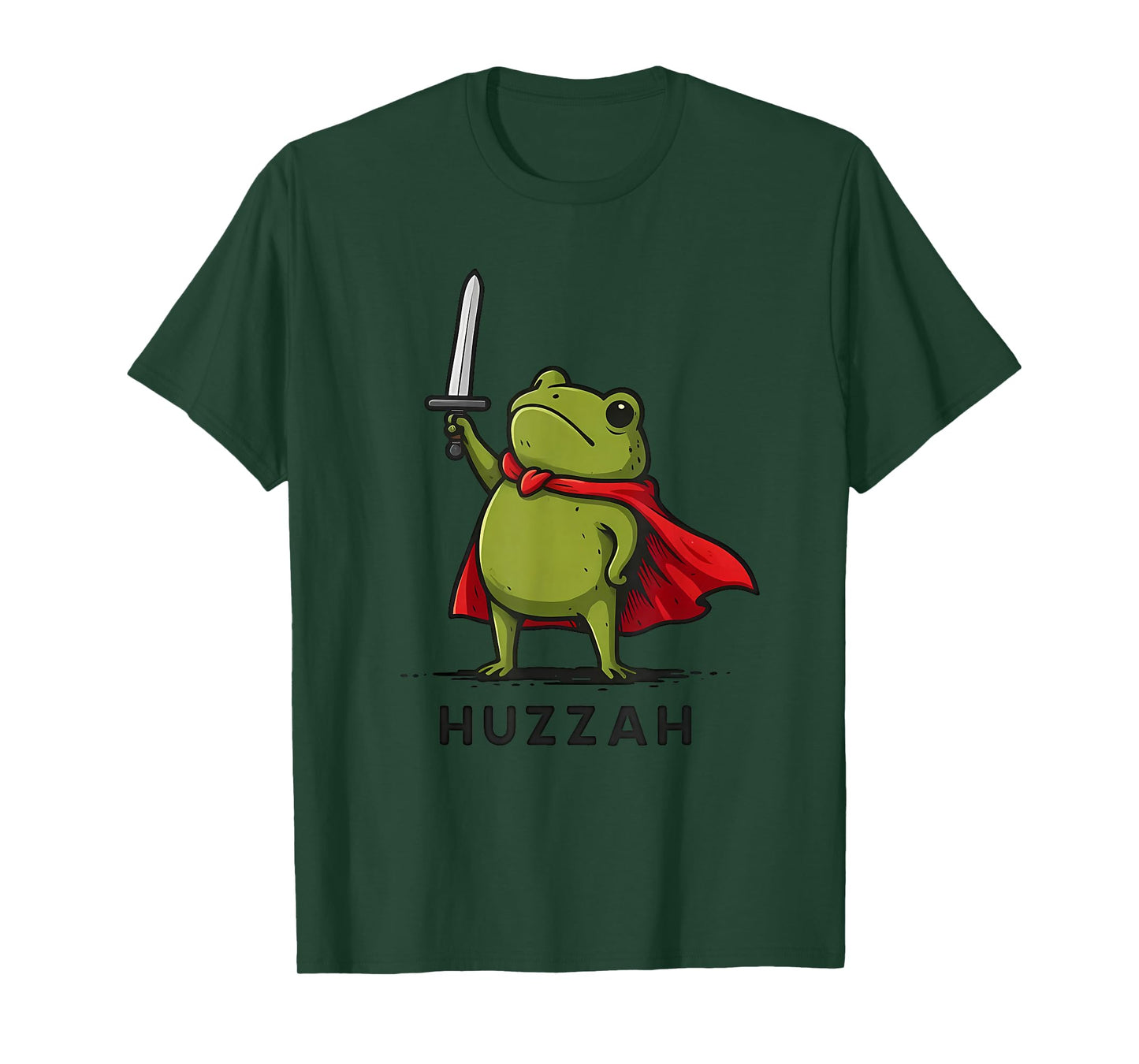 Huzzah Frog Knight Funny Sword Meme Quote T-Shirt