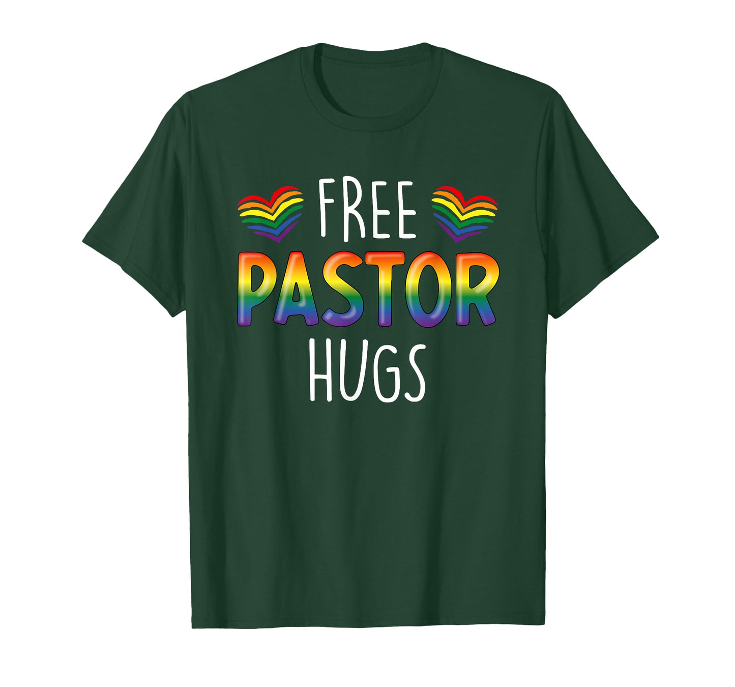 Free Pastor Hugs Christian Pastor Gay Christian Pride Month T-Shirt