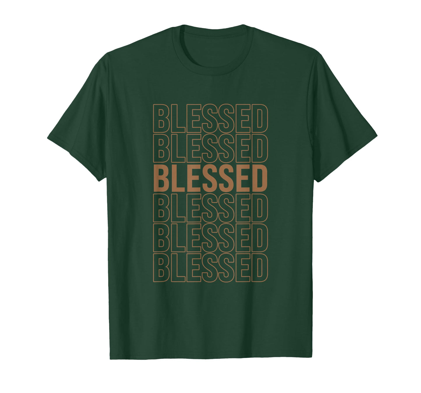Brown Blessed Brown Color Graphic T-Shirt