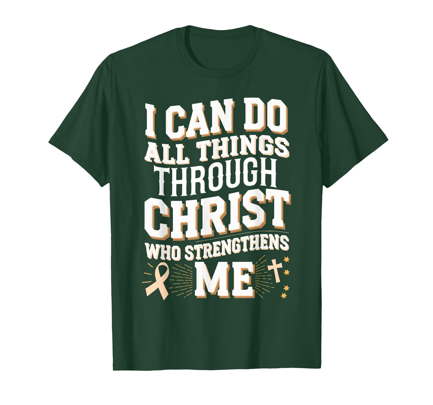All Things Through Christ Endometrial Cancer Awareness T-Shirt