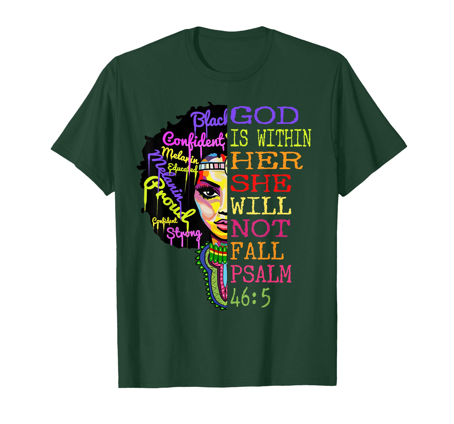 God is Within Her She Will Not Fall Christian Inspirational T-Shirt