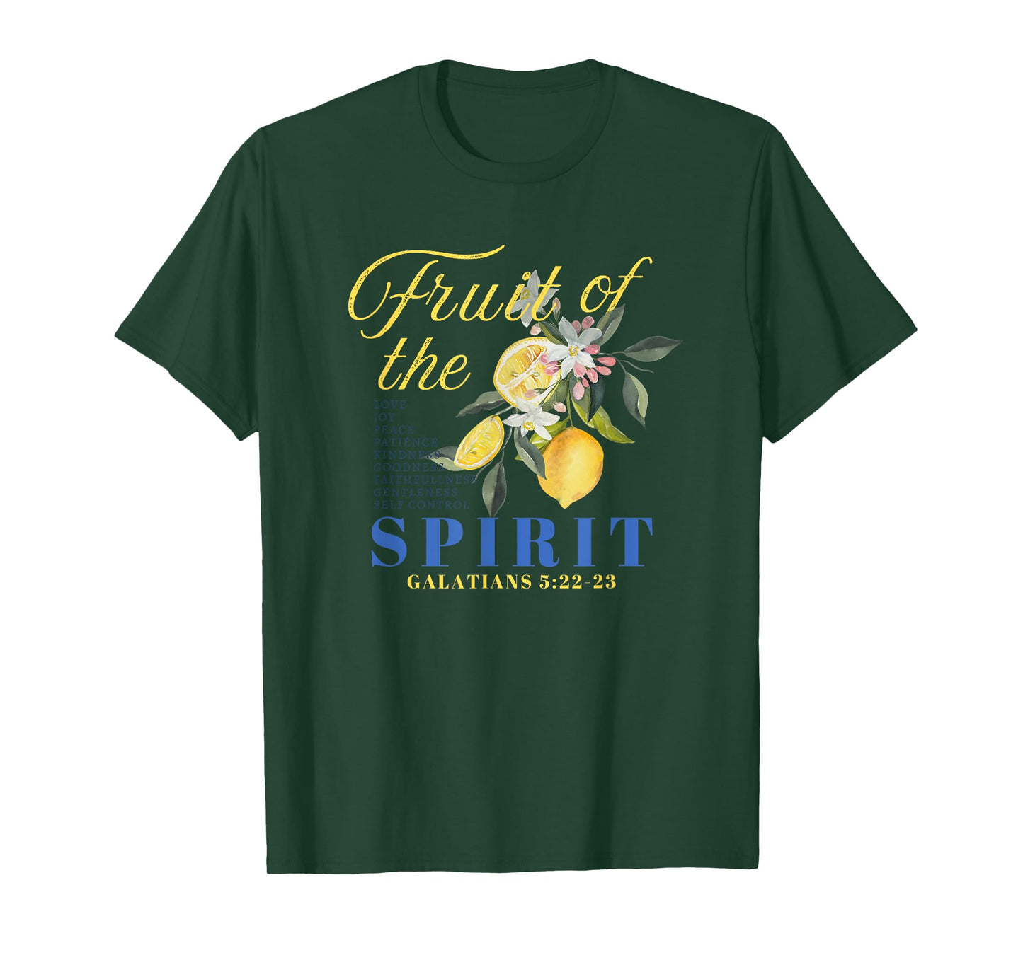 Christian Lemon Fruit of The Spirit Bible Verse Graphic Tee T-Shirt