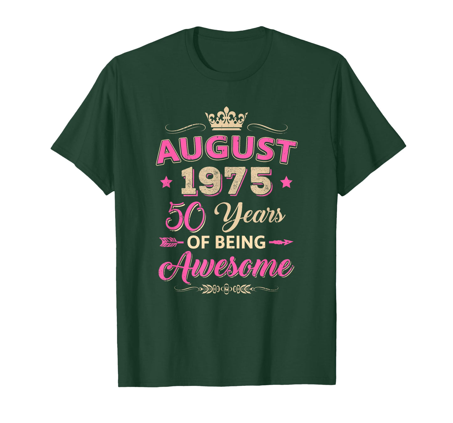 August 1975 50 Years Of Being Awesome Retro 50Th Birthday T-Shirt
