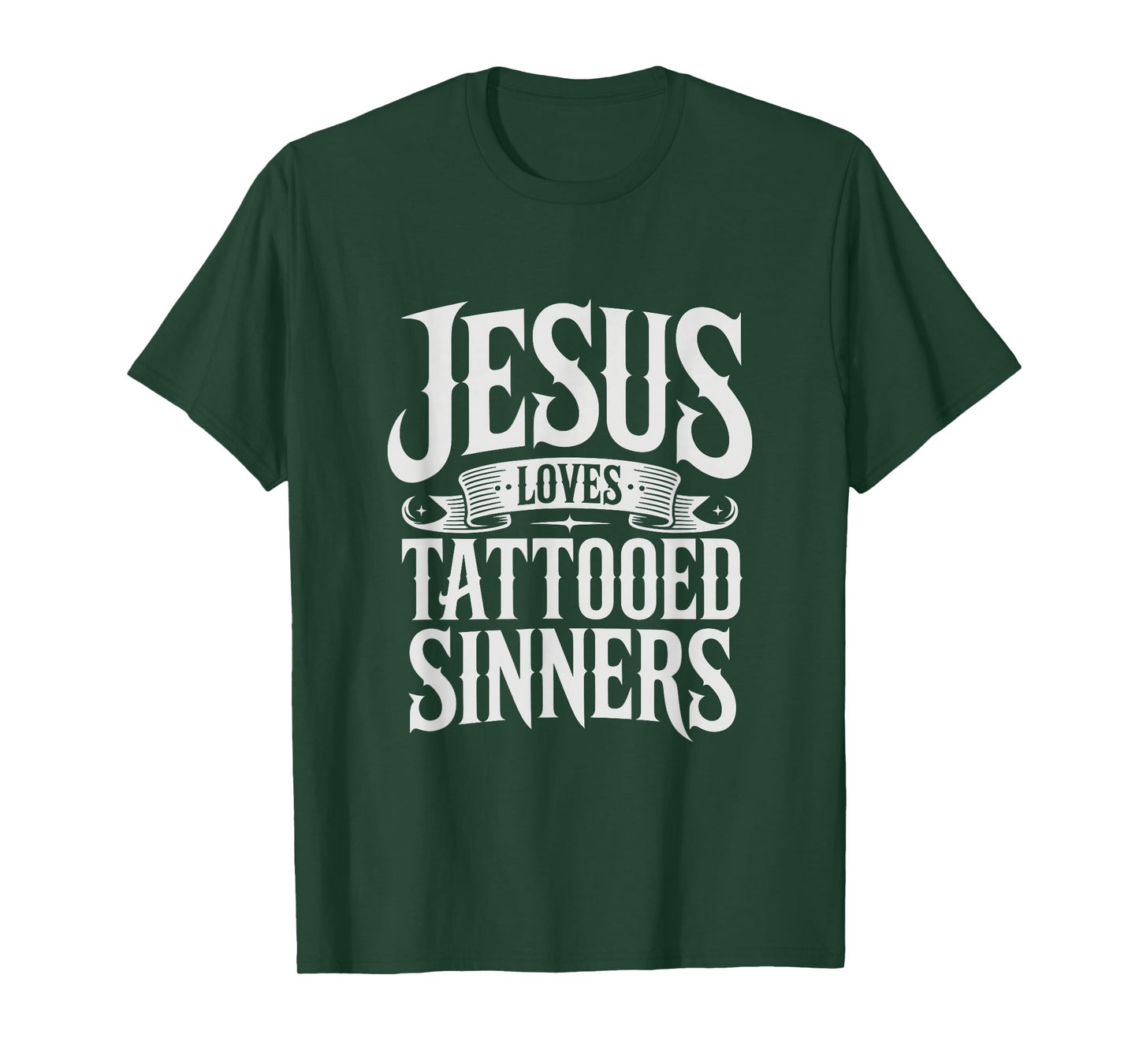 Jesus Loves Tattooed Sinners Christian Faith Inked Tattoo T-Shirt