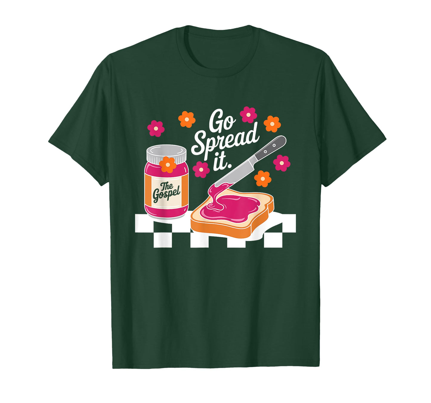 Floral Christian Funny Jar With The Gospel Go Spread It T-Shirt
