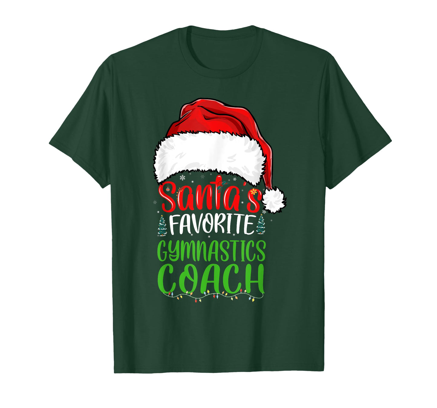 Santa's Favorite Gymnastics Coach Funny Christmas Gymnastics T-Shirt