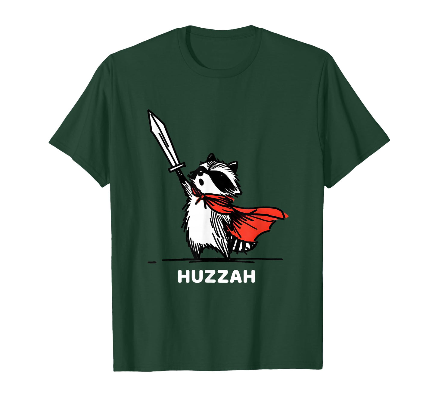 Huzzah Raccoon Knight Funny Sword Meme Quote T-Shirt