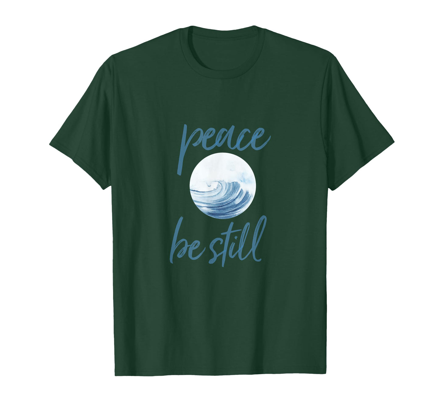 Christian Scripture Peace Be Still Mark 4:39 Ocean Beachwear T-Shirt