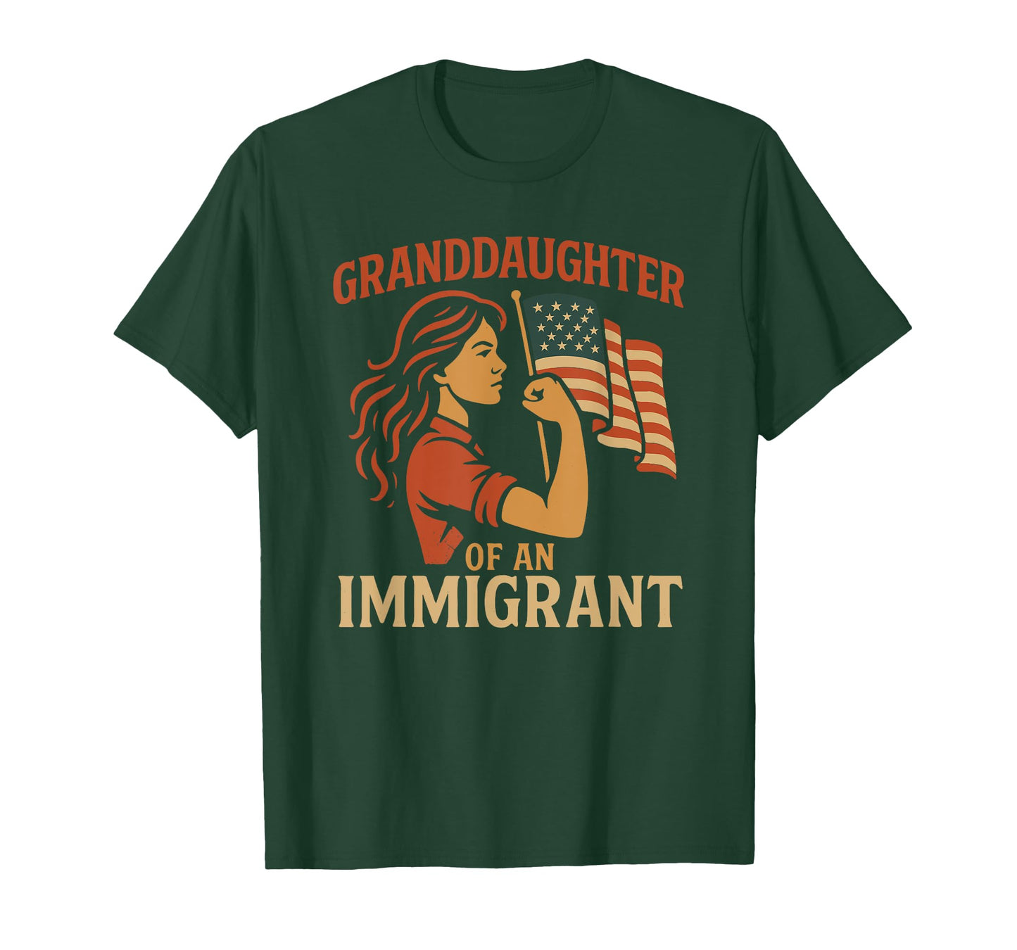 Granddaughter of an Immigrant Vintage American Patriotic USA T-Shirt