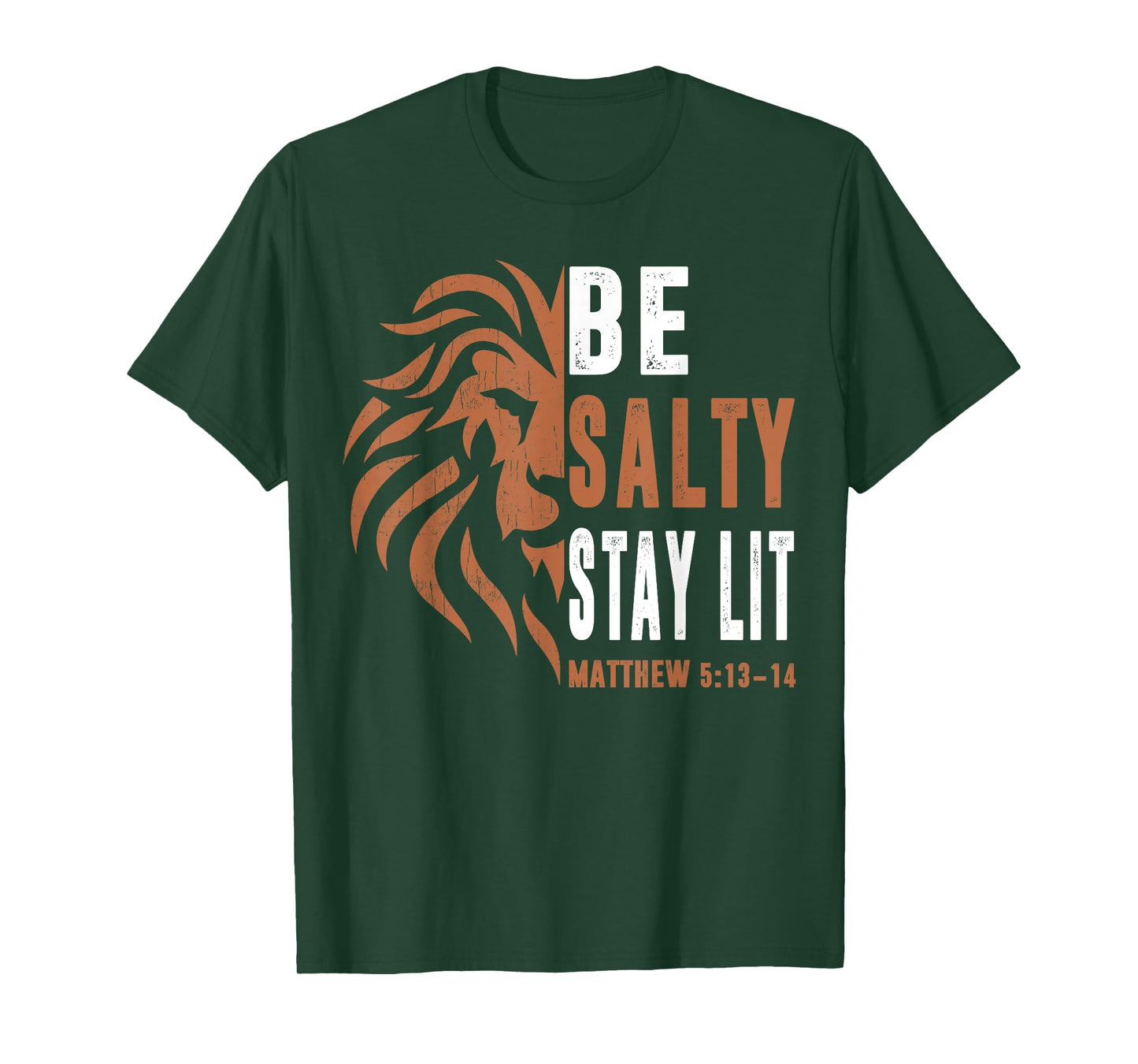 Dad Christian-Shirt Be Salty Stay Lit Men Lion Faith Jesus T-Shirt