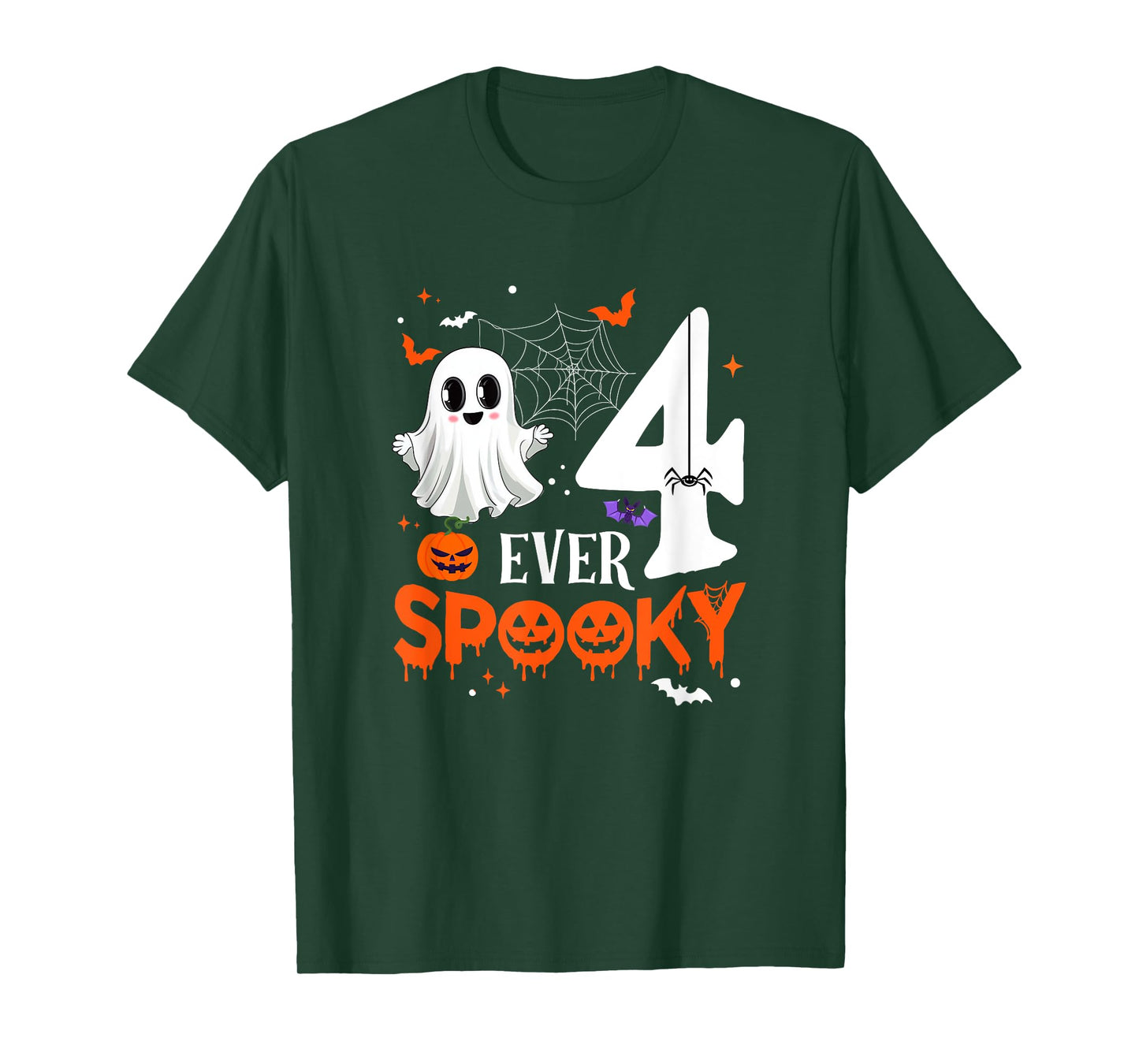 Four Ever Spooky Birthday Decorations Halloween 4Th Birthday T-Shirt