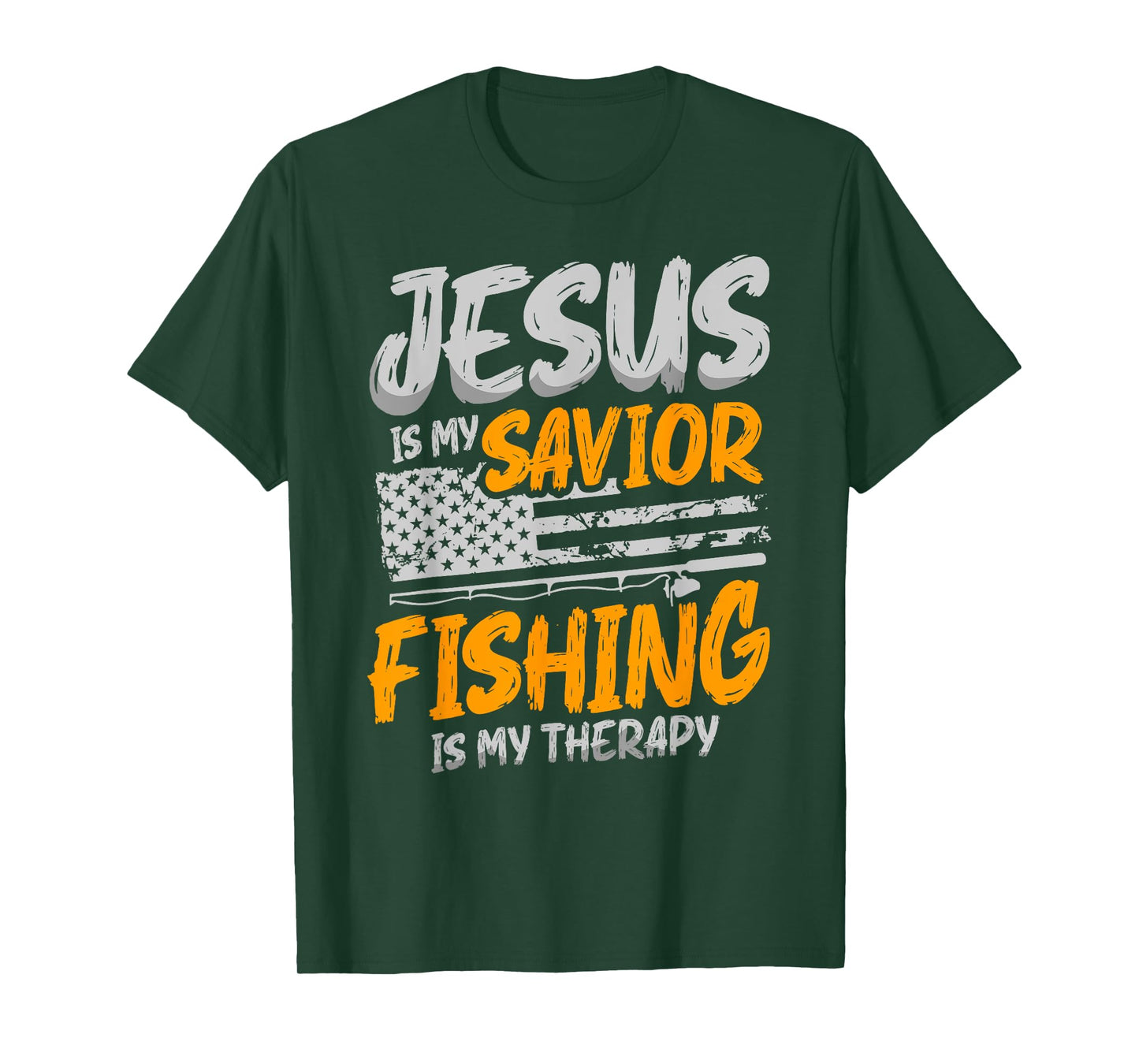 Jesus Is My Savior Fishing is My Therapy for a Fisherman T-Shirt