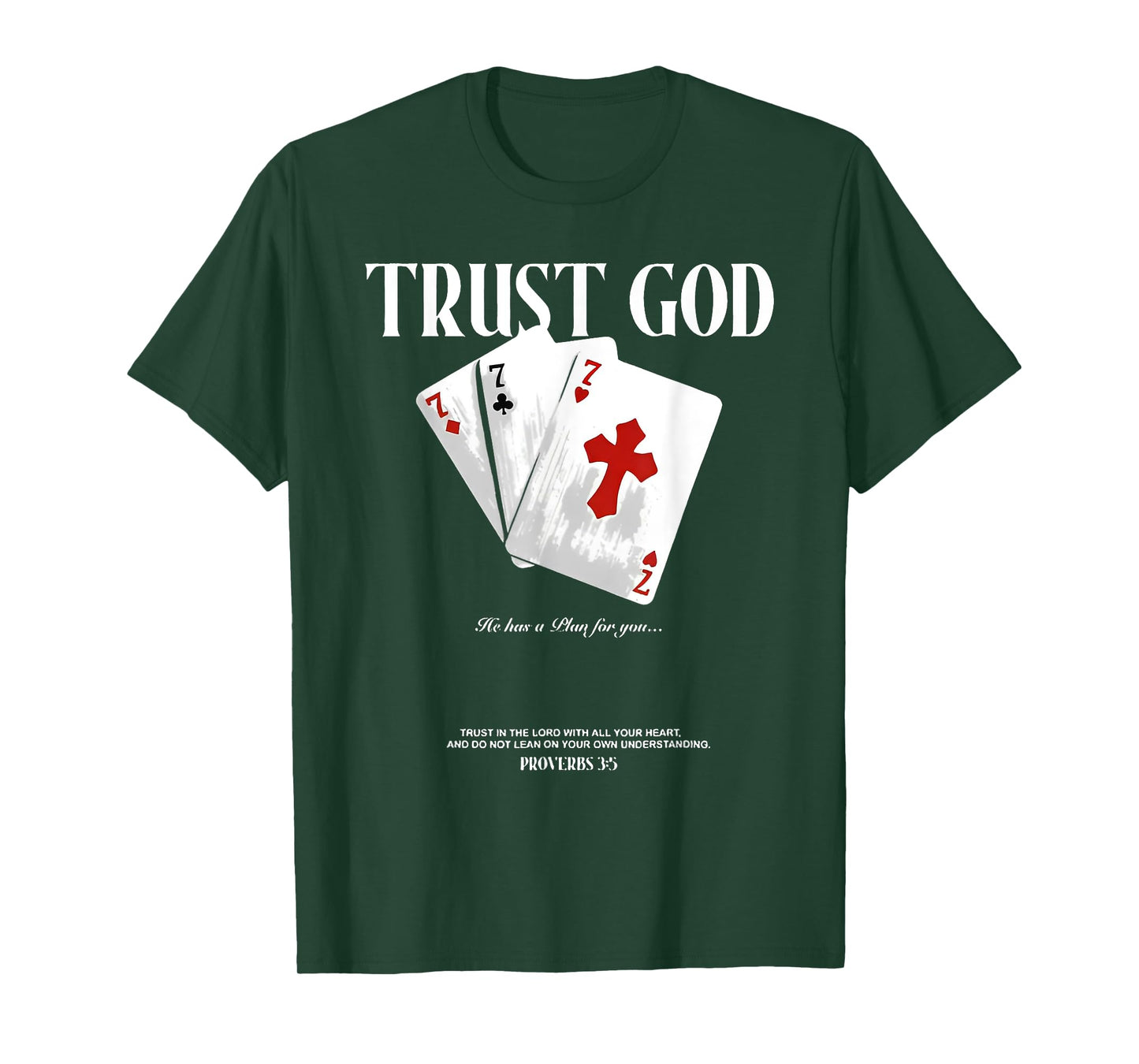 trust god christian playing cards cross costume casino T-Shirt