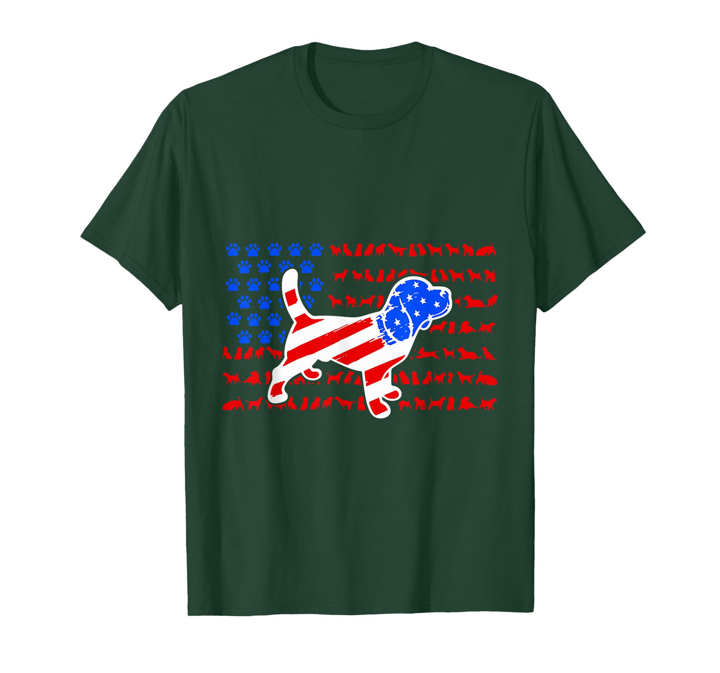 God Bless American Flag Patriotic USA Flag Funny Dogs Lovers T-Shirt