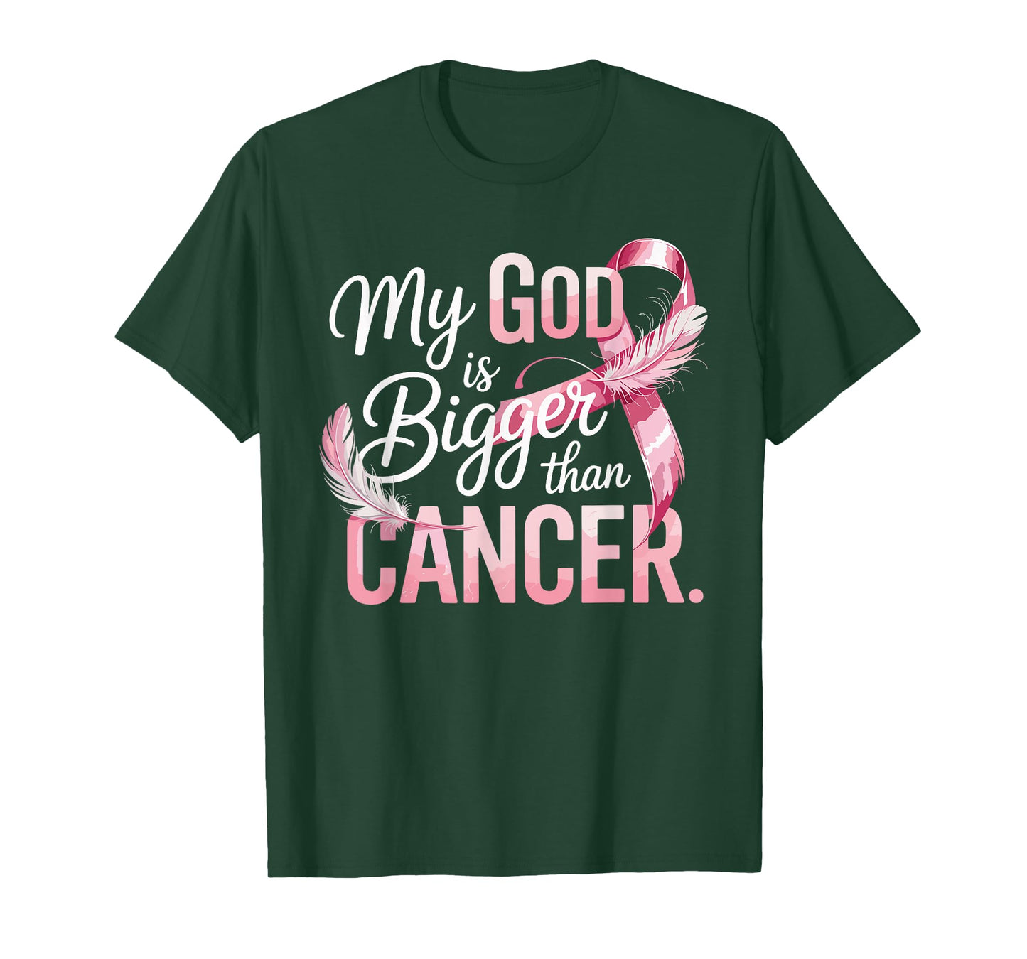 My God is Bigger Than Cancer Inspirational Faith T-Shirt