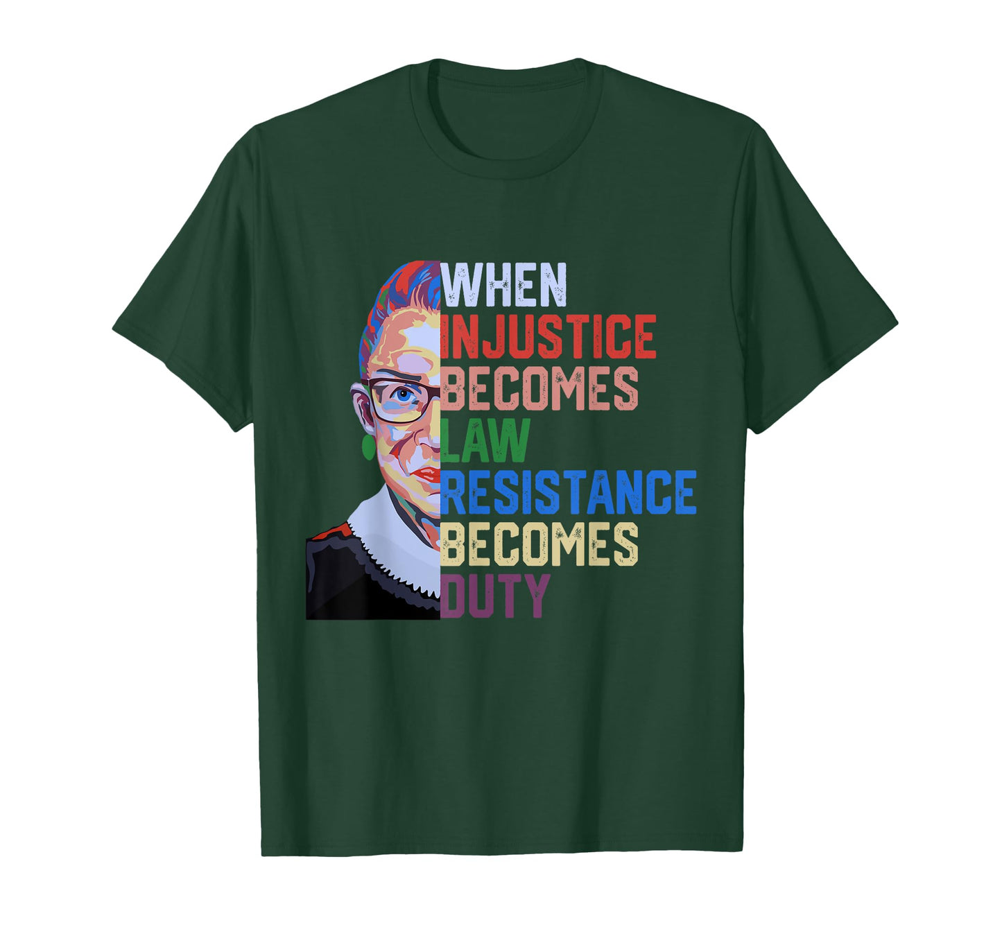 When Injustice Becomes Law Résistance Becomes Duty RBG Quote T-Shirt