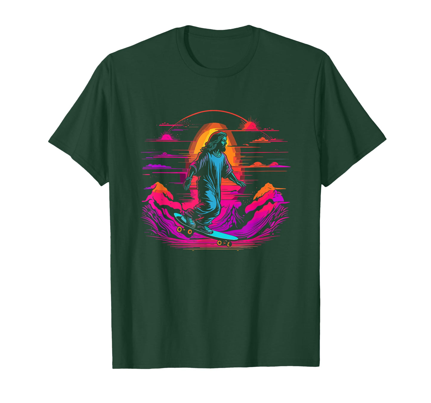 Jesus Christ Skateboarding - Retro Christian Skateboard T-Shirt