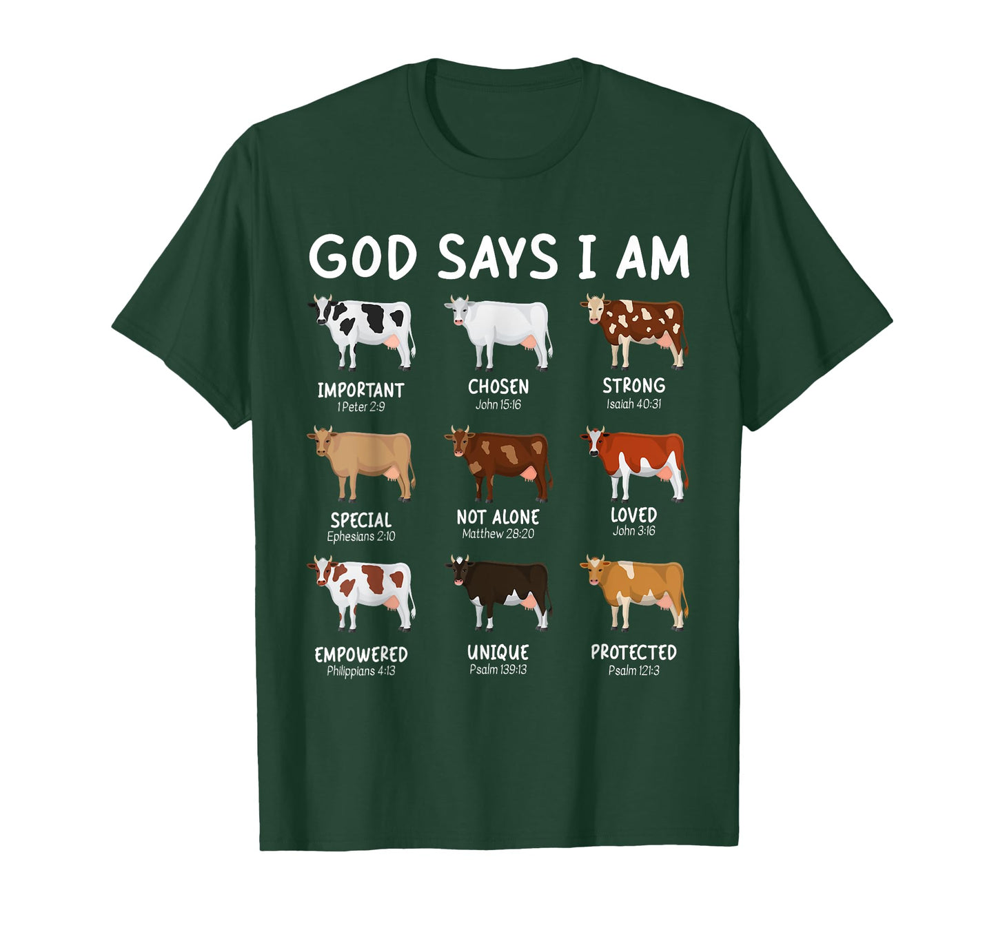 God Says I Am Cute Heifer Cow Bible Verse Christian T-Shirt