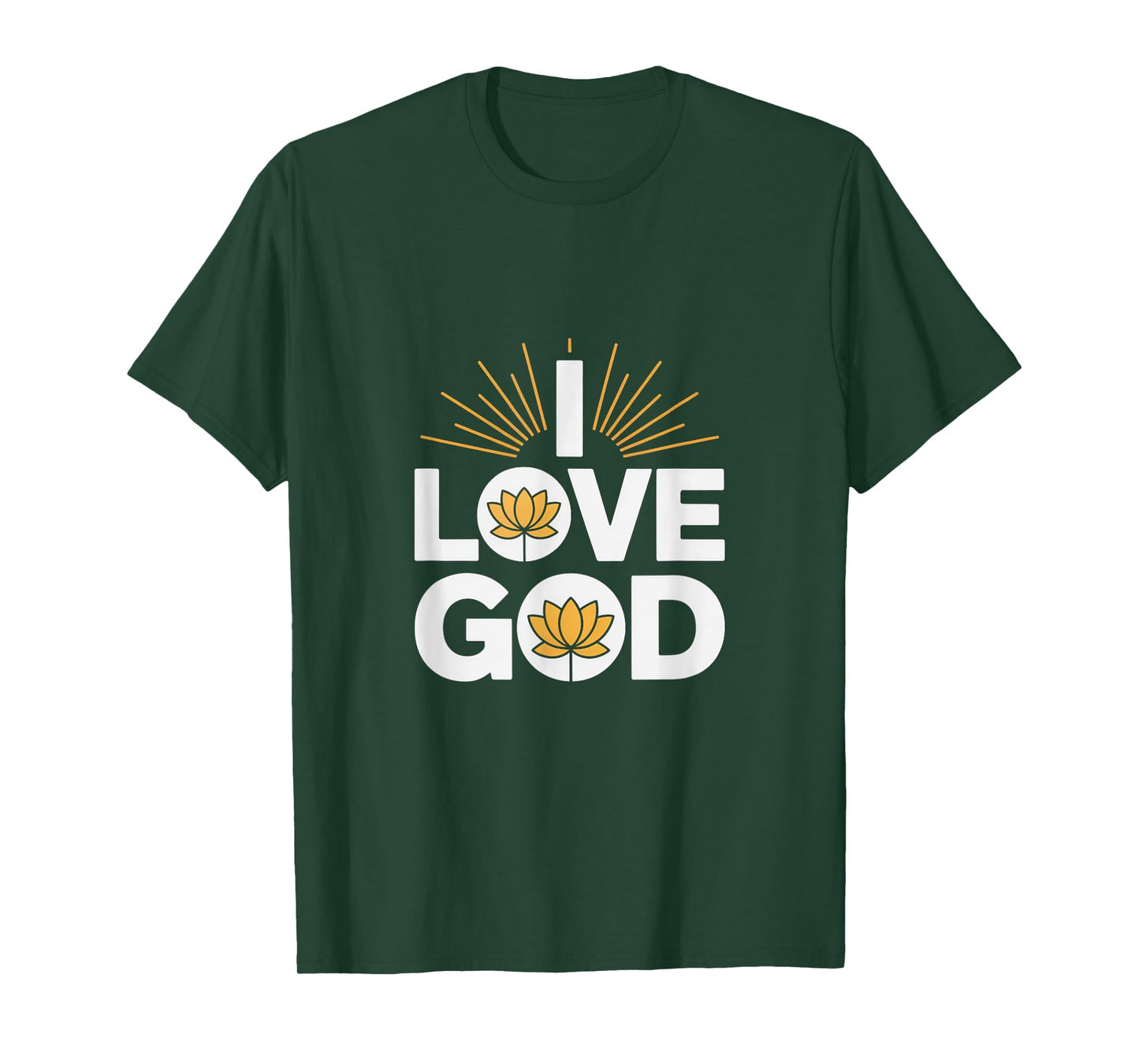 I Love God Inspirational Lotus Graphic T-Shirt