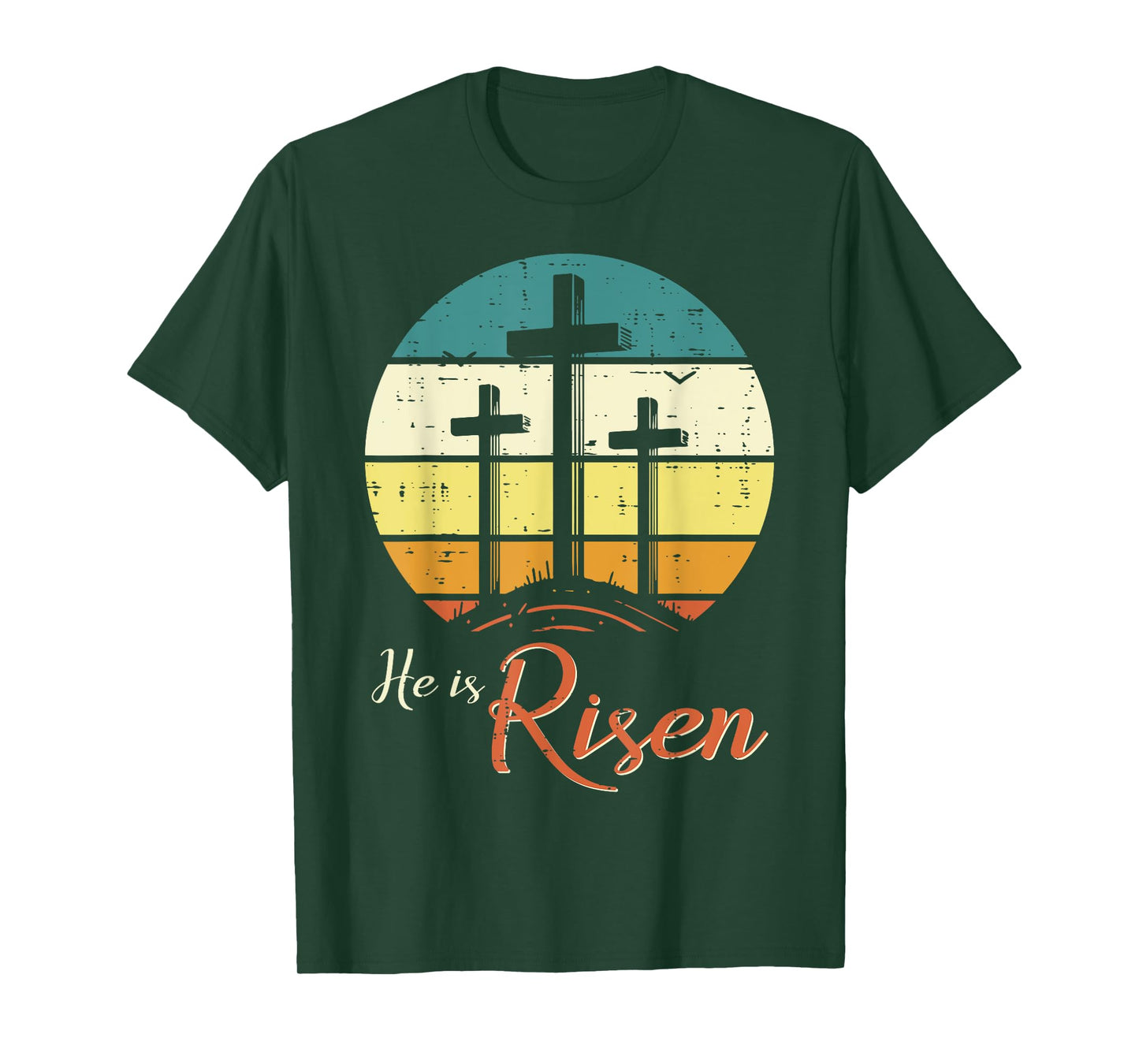 Easter Christian He Is Risen Retro Jesus Cross Women Men Kid T-Shirt