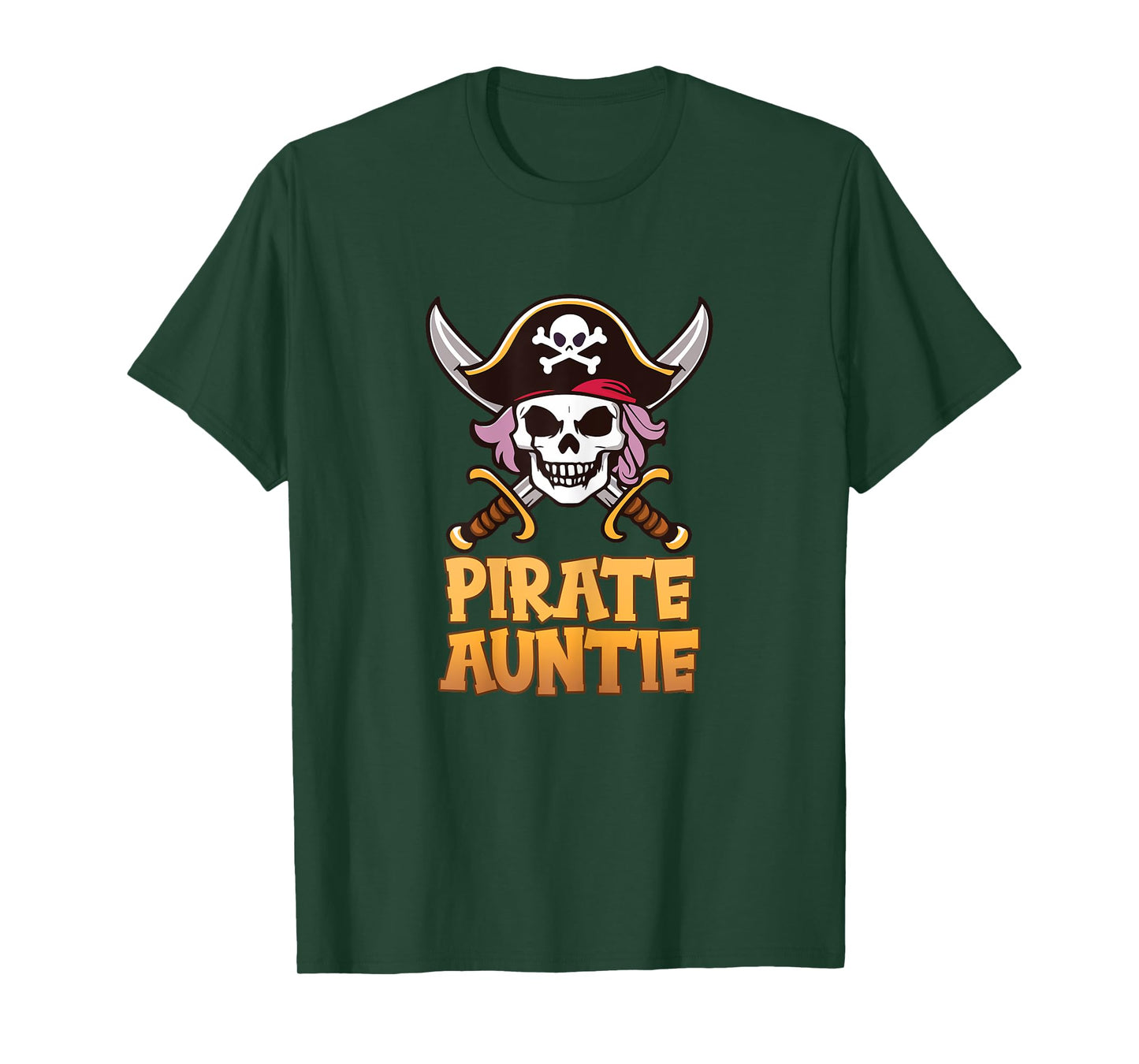 Pirate Auntie Funny Captain Matching Halloween Costume T-Shirt