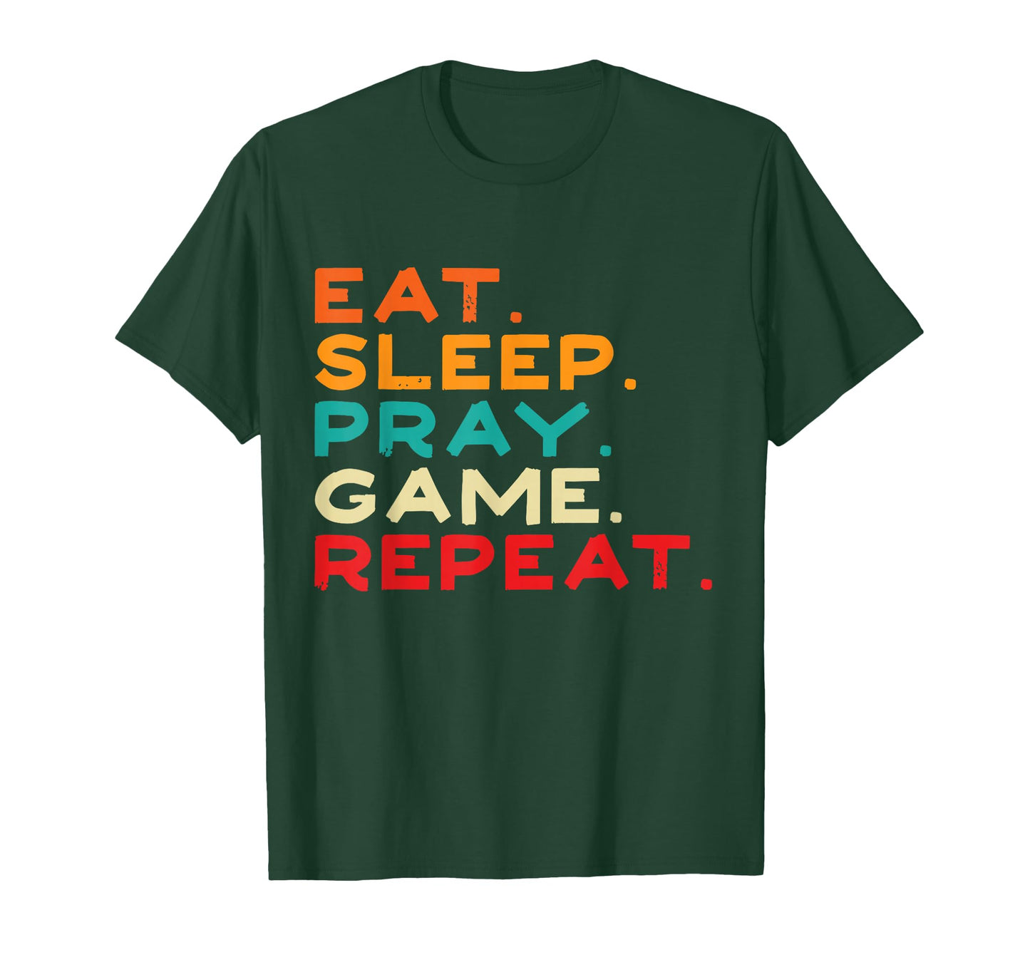 Eat Sleep Pray Game Repeat Retro Vintage Funny Gaming Boys T-Shirt