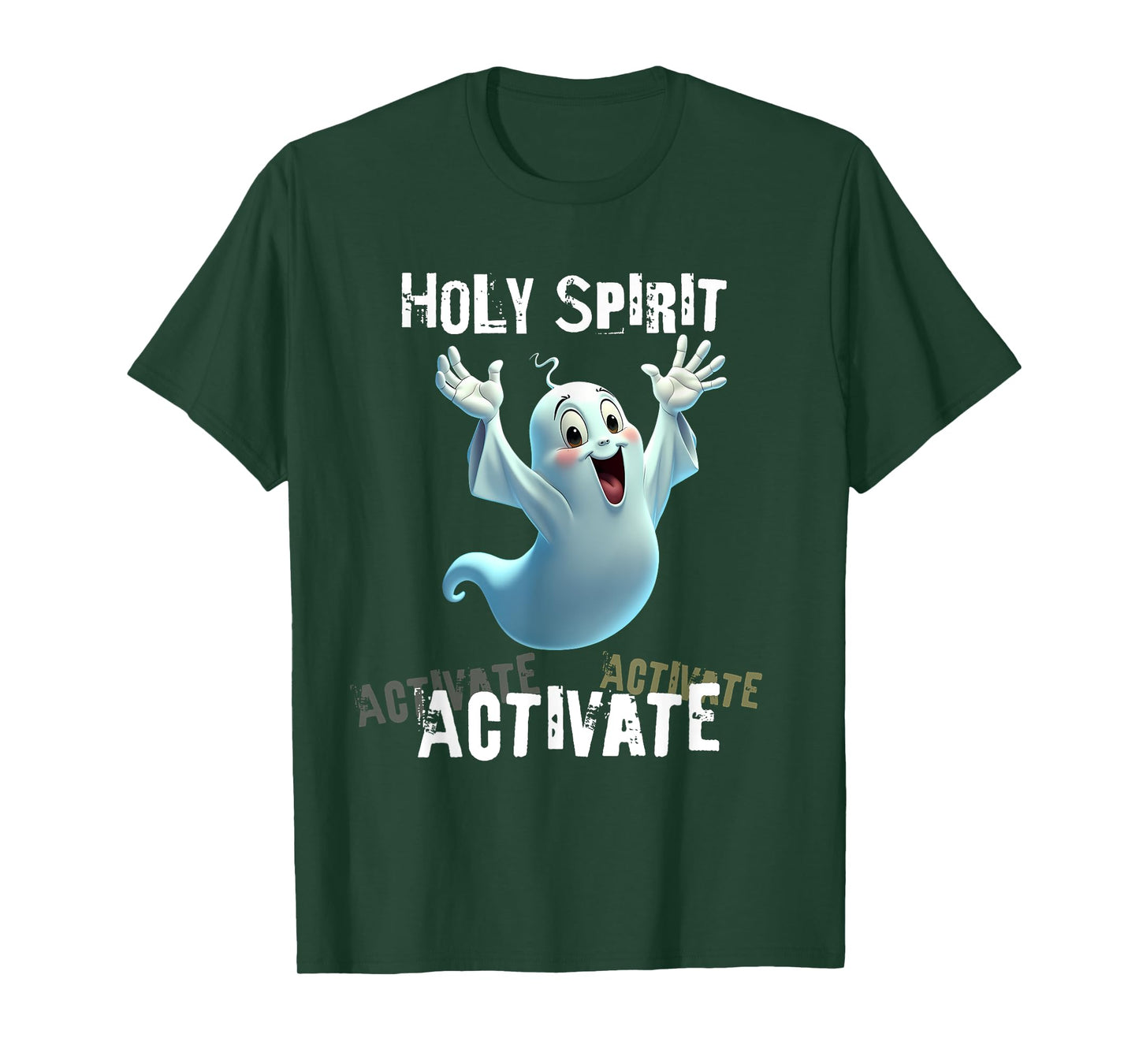 Holy Spirit Activate Meme | Funny Christian Cartoon Ghost T-Shirt