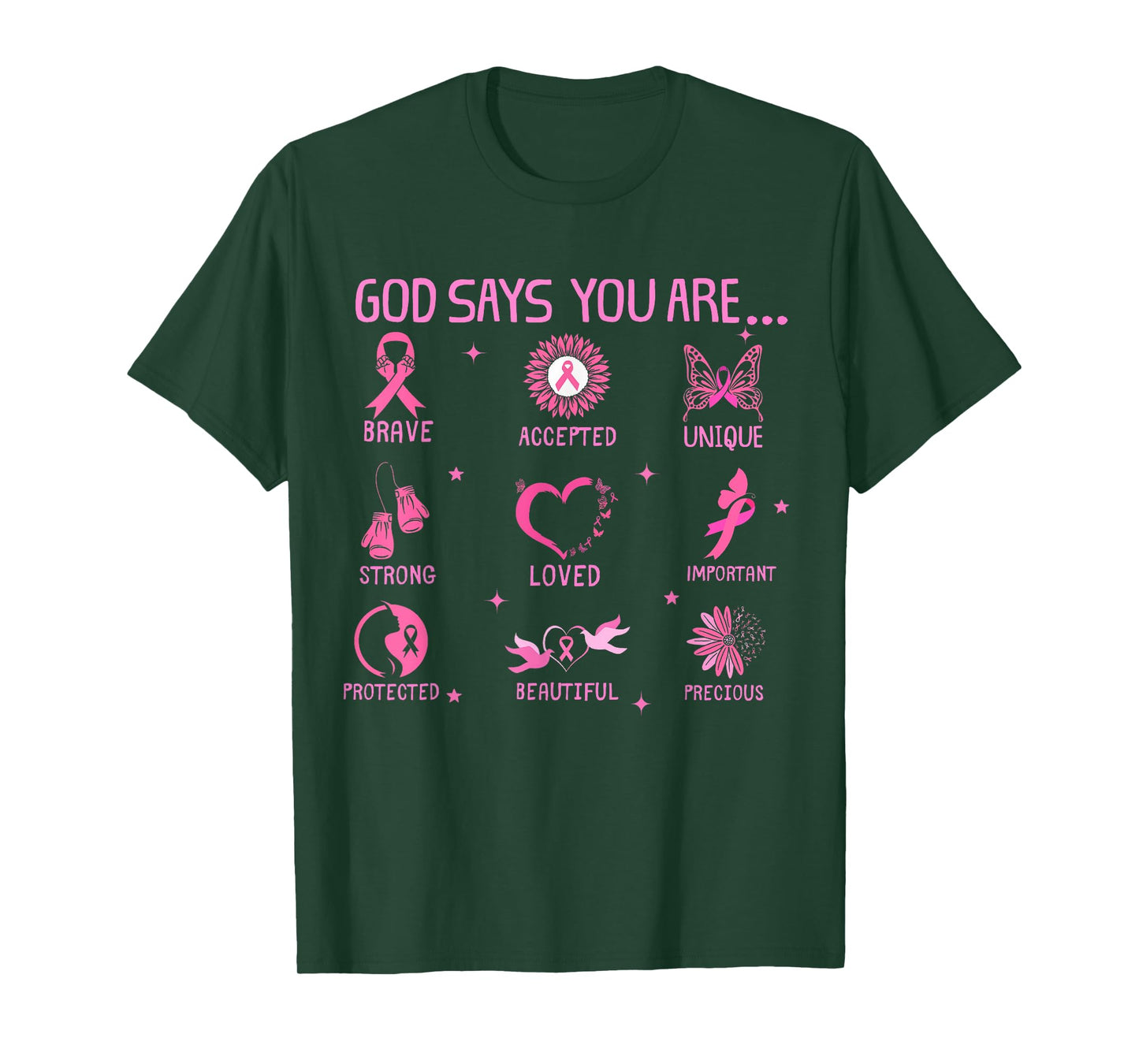 Breast Cancer Awareness God Says You are Pink Ribbon Women T-Shirt
