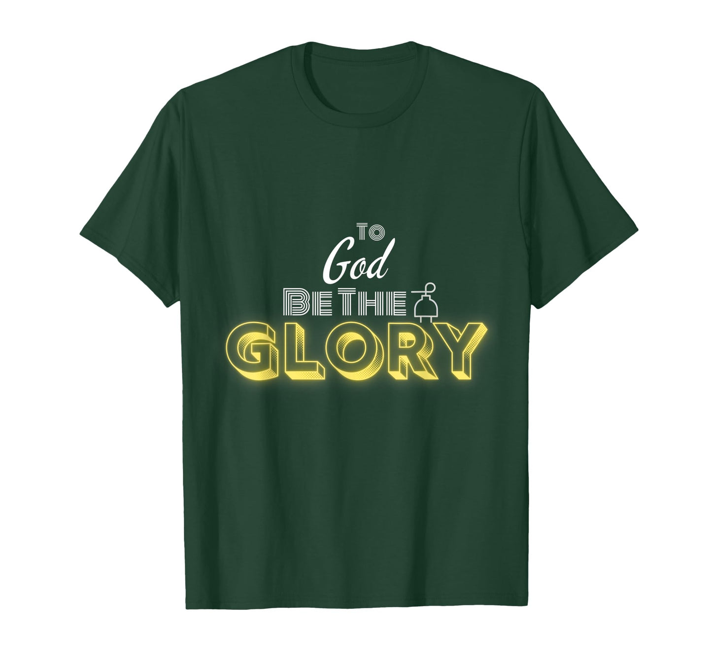 Faith Essentials To God be the Glory Christian T-Shirt - Black, Unisex-Adults, Small, Short Sleeve, Modern, Letter Print, Christmas