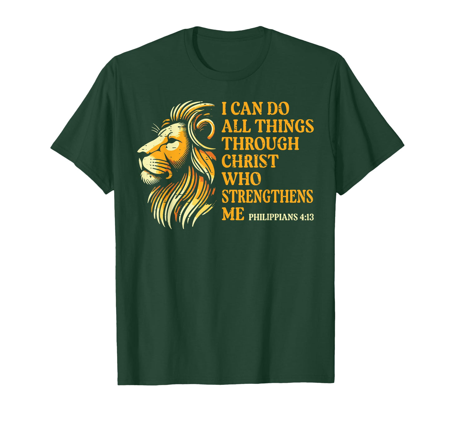 I Can Do All Things Through Him Lion Christian Men Women Kid T-Shirt