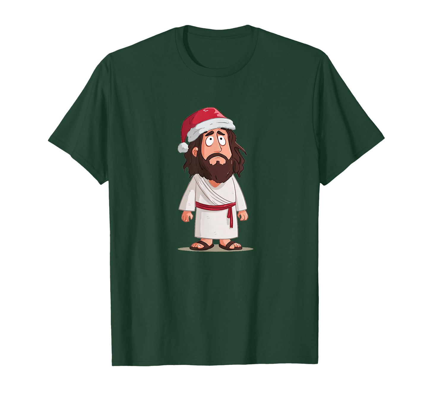 Funny Jesus Christ with Santa Claus Hat Costume T-Shirt