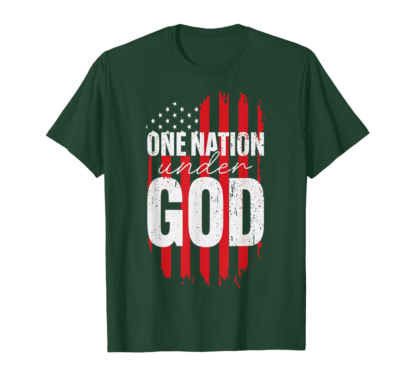 One Nation Under God American Flag Christian Jesus T-Shirt