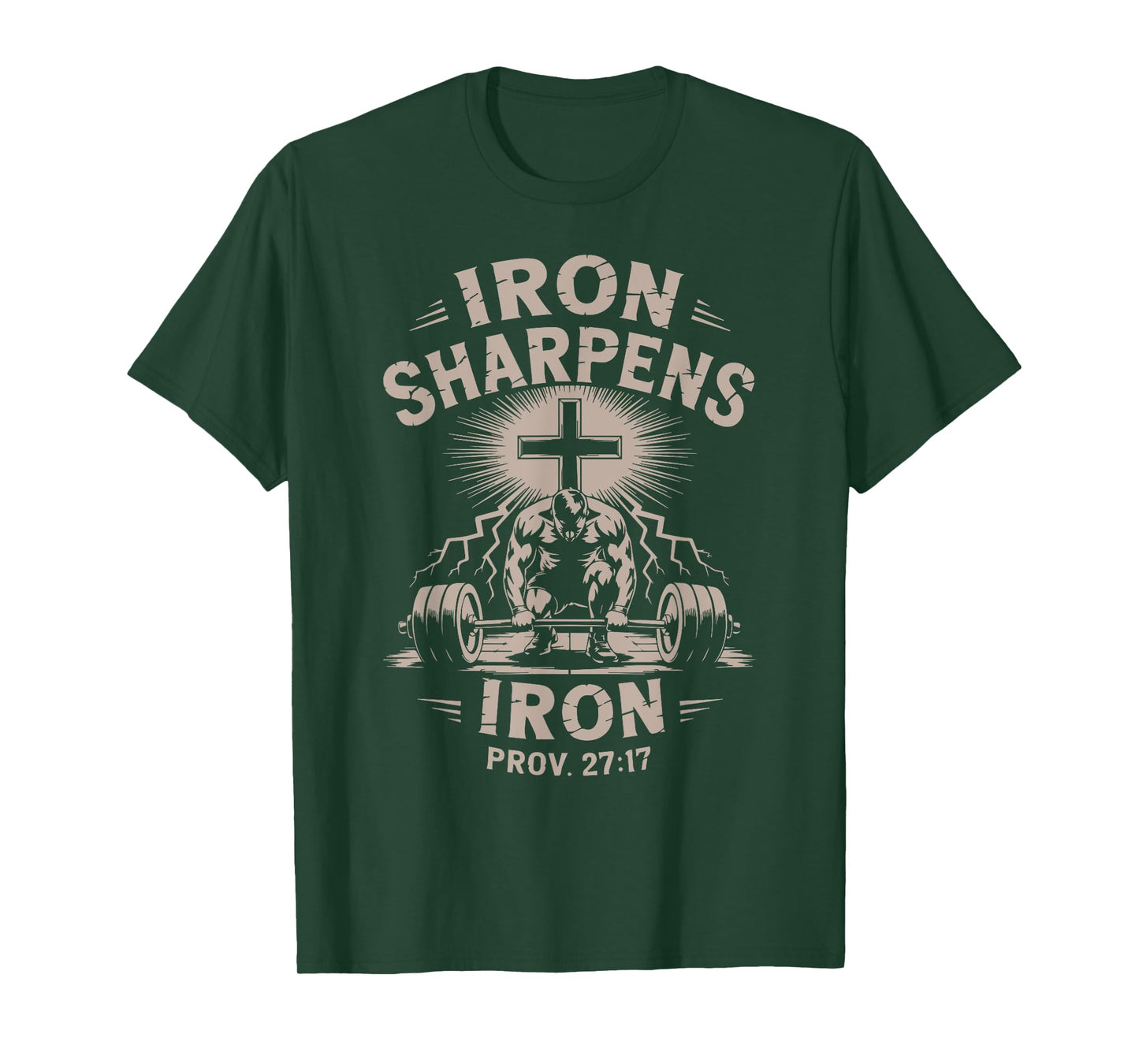 Iron Sharpens Iron Youth Christian Workout Gym Weightlifting T-Shirt