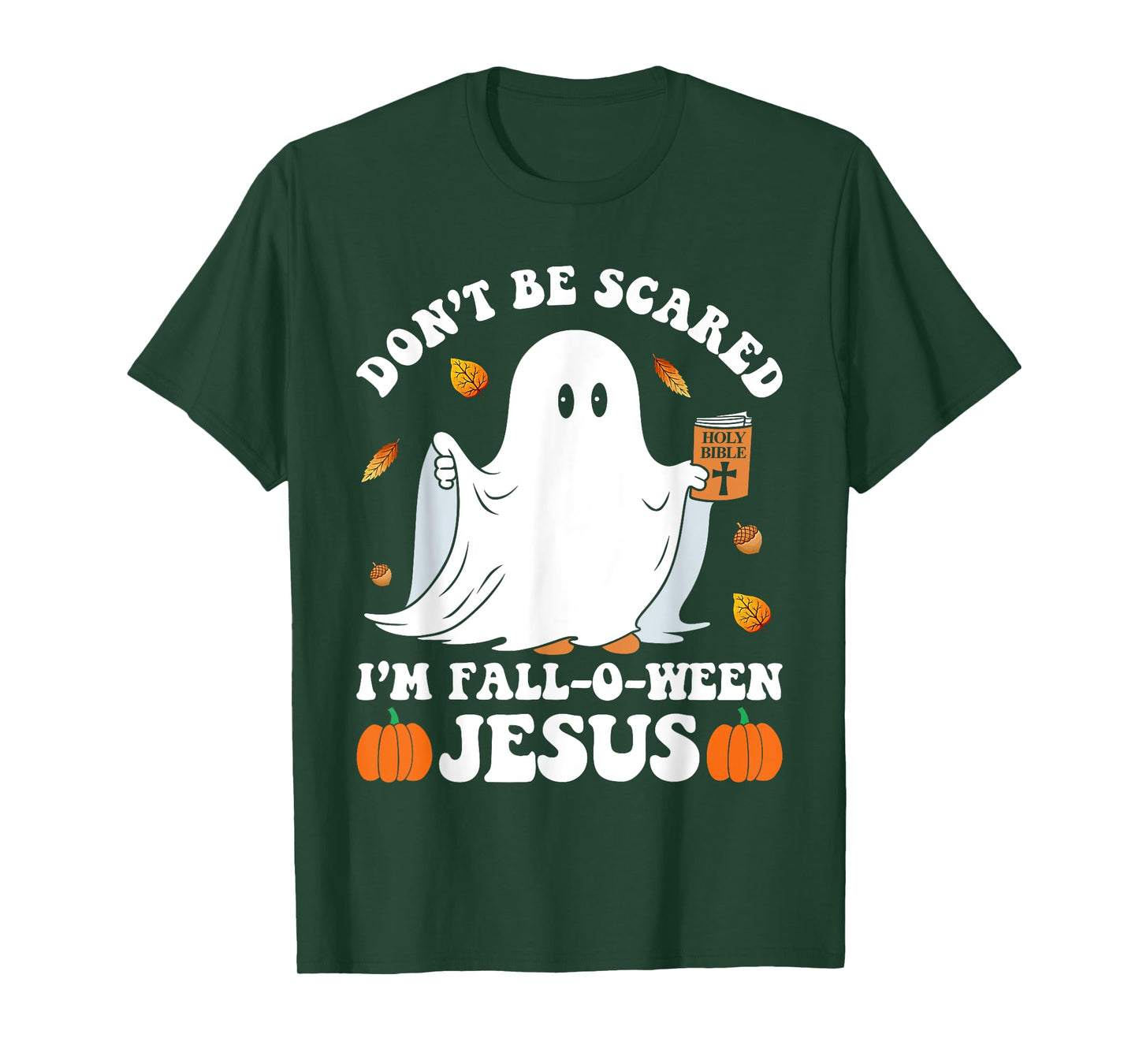 Cute Ghost Christian Halloween Fall-O-Ween Jesus Pumpkin T-Shirt