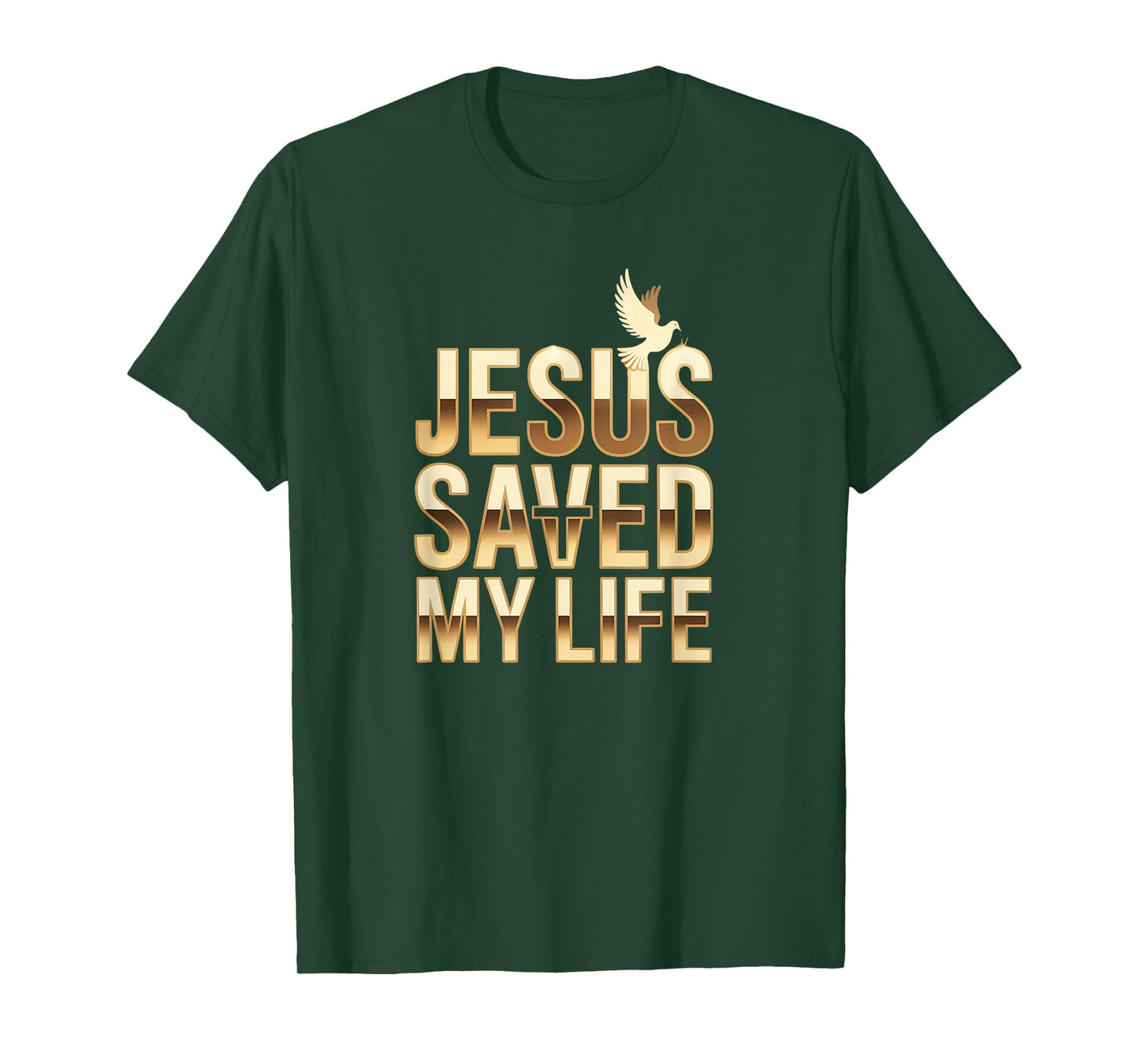 New Jesus Saved My Life for Men Women Christian Dove Cross T-Shirt